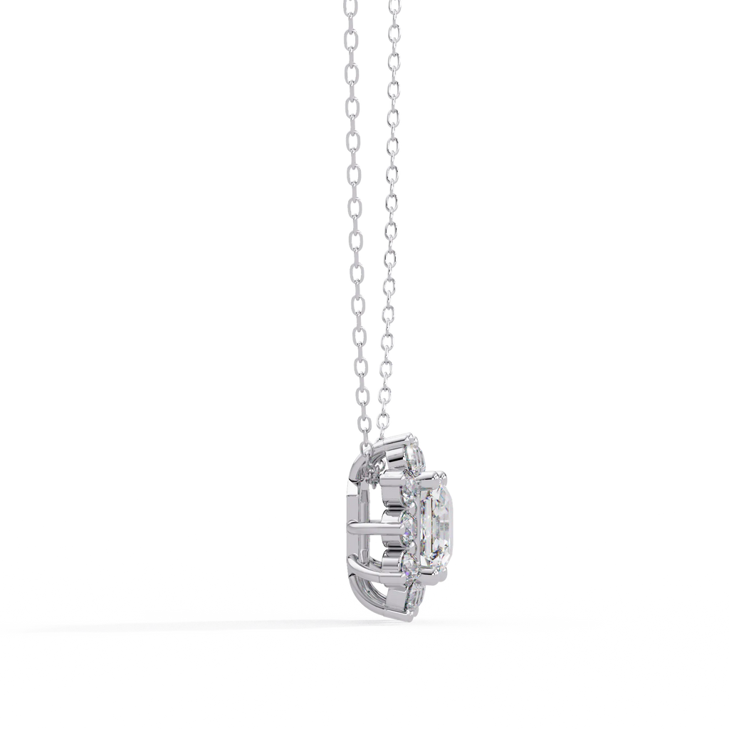 IGI Certified - 3.51 Ct. Lab Grown Diamond (VS/E-F) The Grand Square Halo Pendant