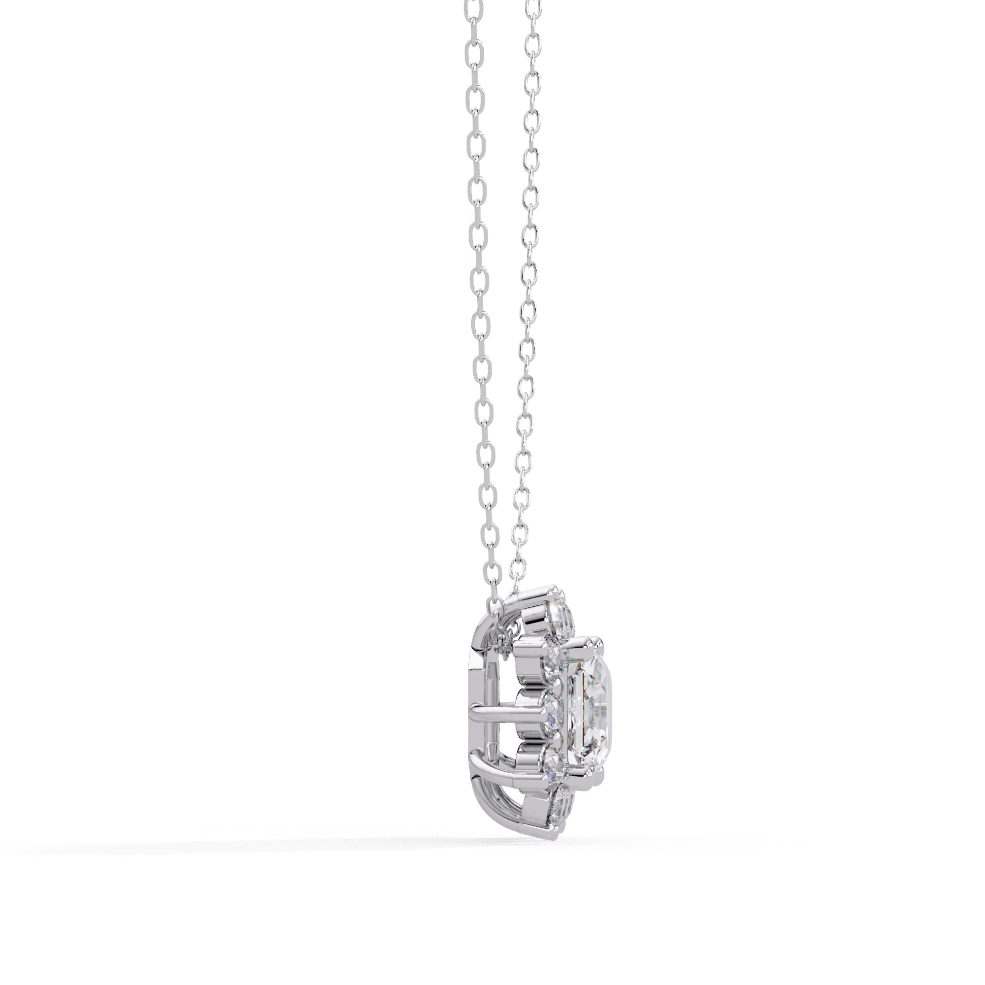 IGI Certified - 3.51 Ct. Lab Grown Diamond (VS/E-F) The Grand Square Halo Pendant