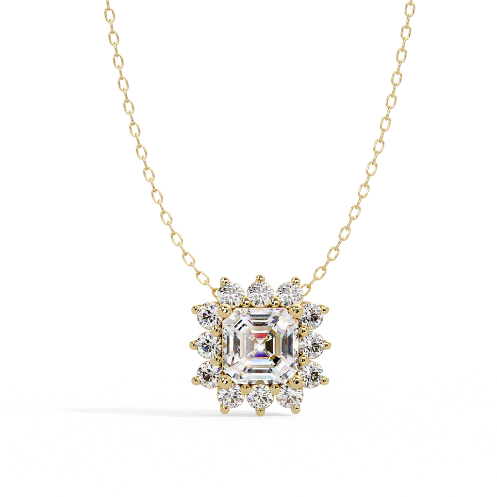 IGI Certified - 3.51 Ct. Lab Grown Diamond (VS/E-F) The Grand Square Halo Pendant