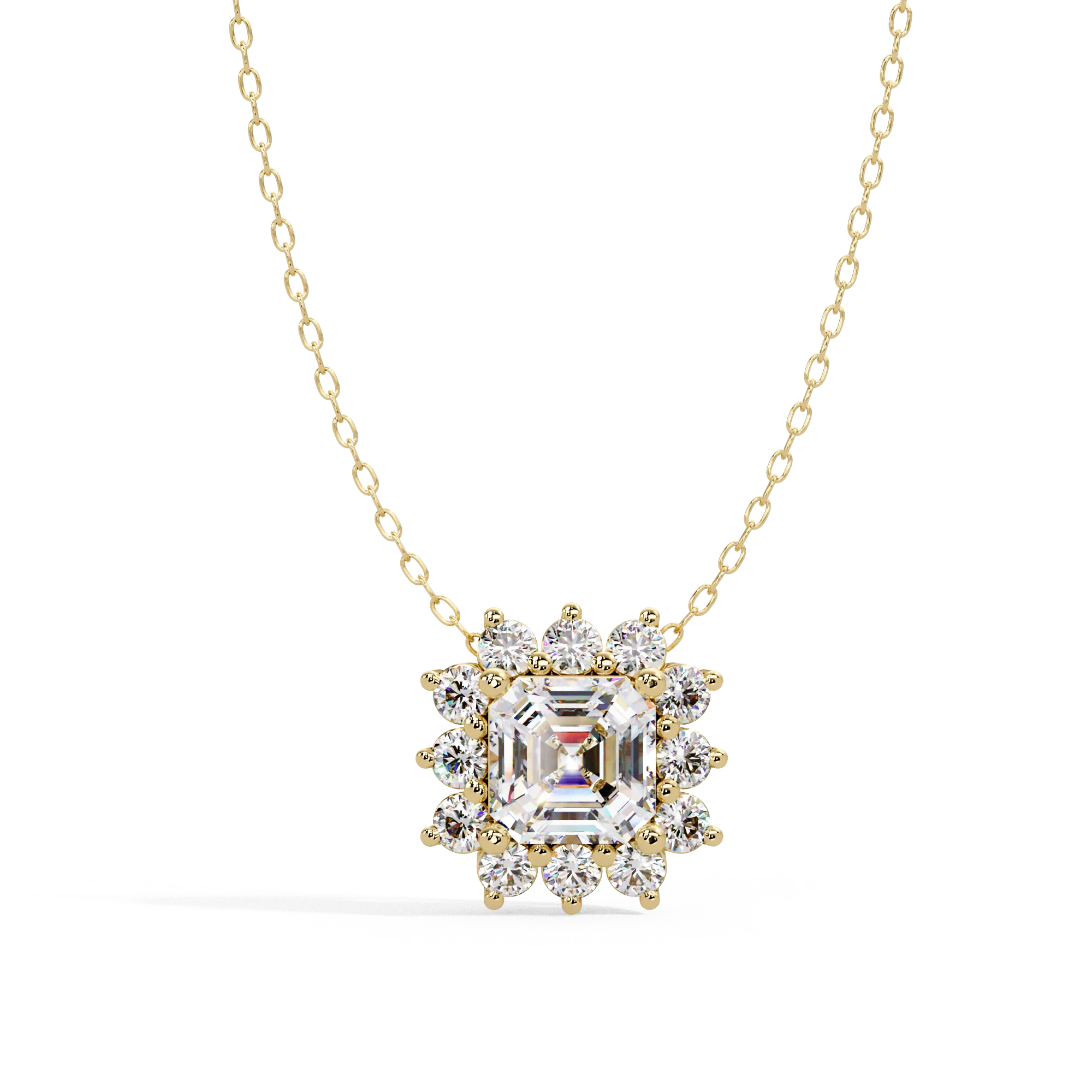 IGI Certified - 3.51 Ct. Lab Grown Diamond (VS/E-F) The Grand Square Halo Pendant