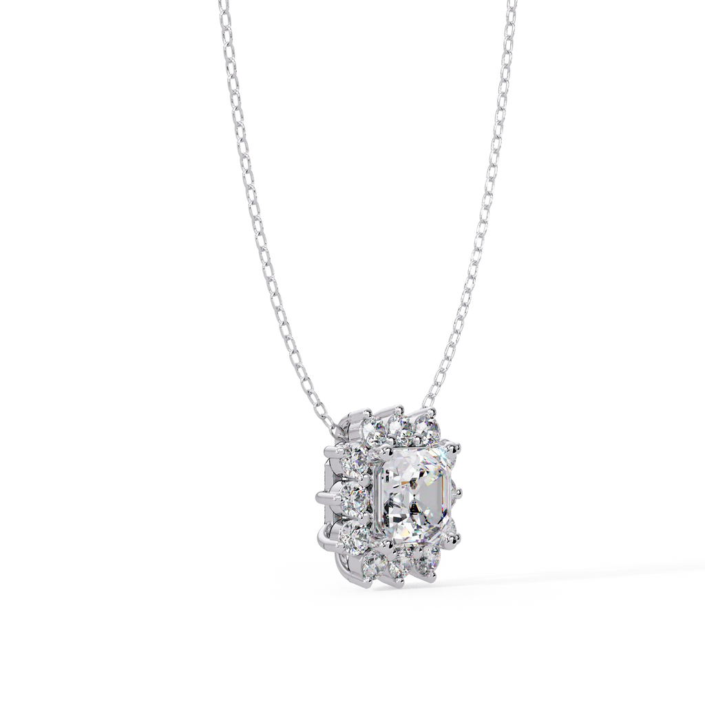 IGI Certified - 3.51 Ct. Lab Grown Diamond (VS/E-F) The Grand Square Halo Pendant