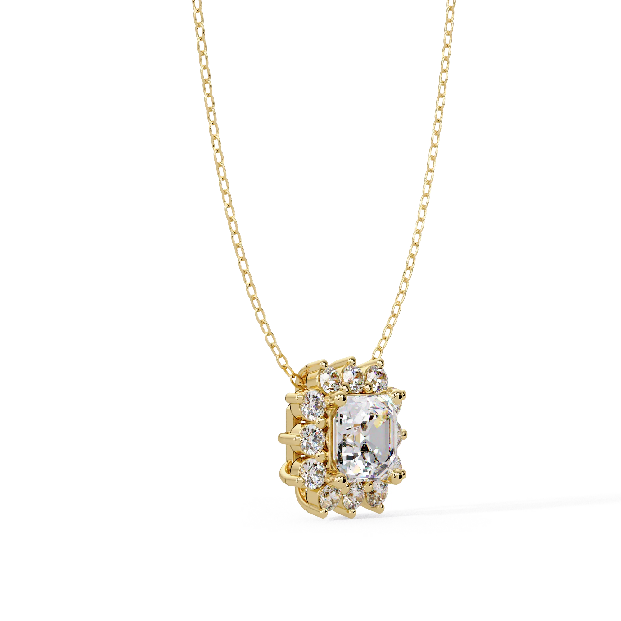 IGI Certified - 3.51 Ct. Lab Grown Diamond (VS/E-F) The Grand Square Halo Pendant