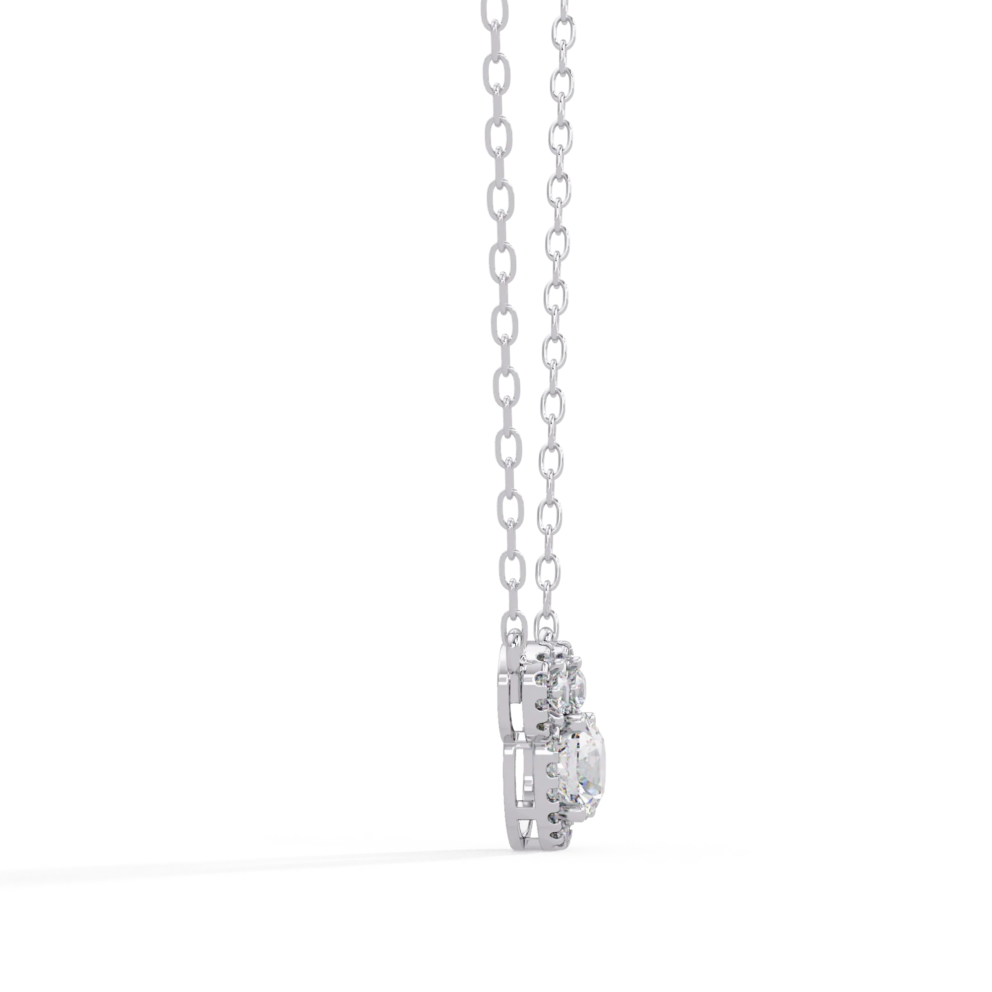 IGI Certified - 2.08 Ct. Lab Grown Diamond (VS/E-F) Dreamer’s Halo Triple Drop Pendant