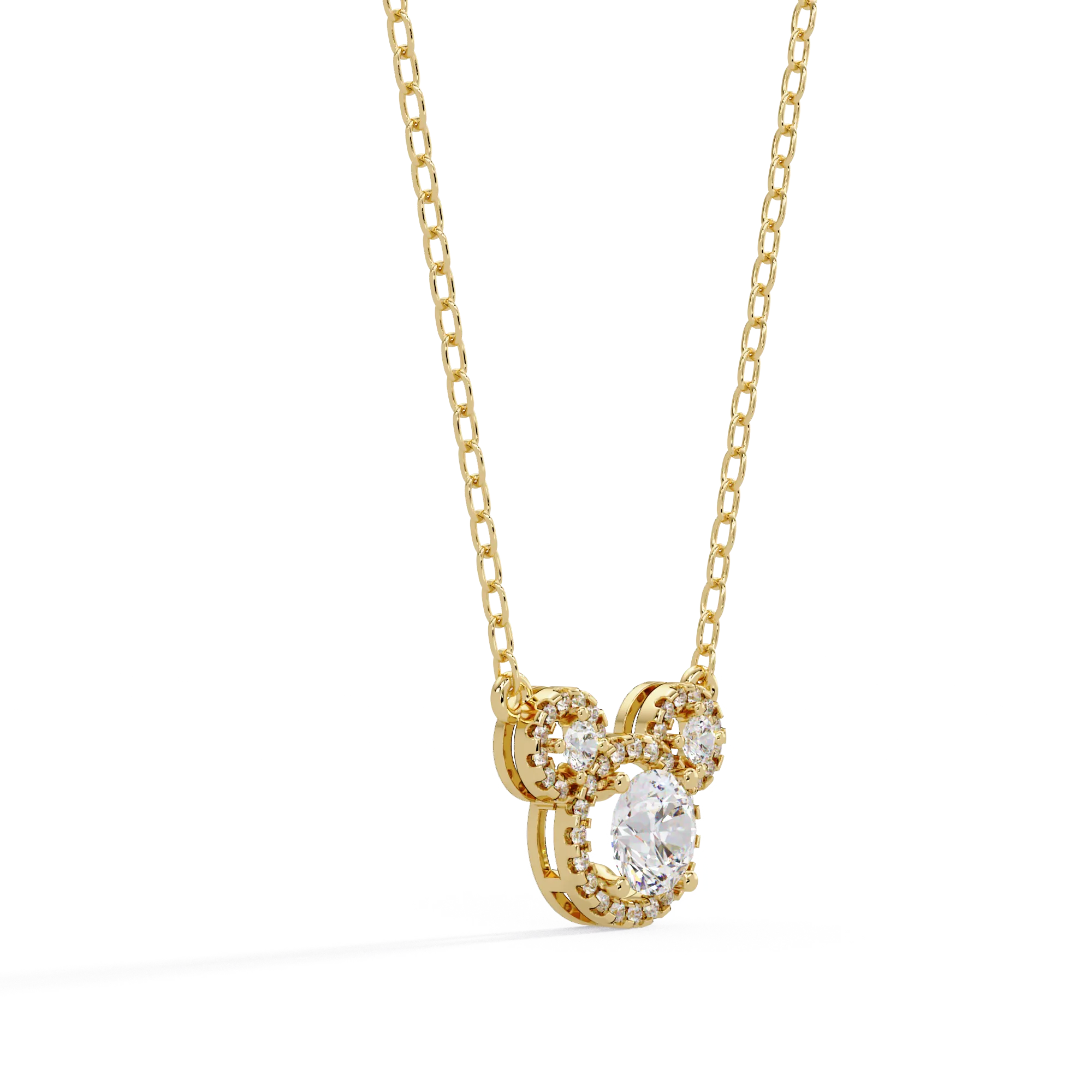 IGI Certified - 2.08 Ct. Lab Grown Diamond (VS/E-F) Dreamer’s Halo Triple Drop Pendant