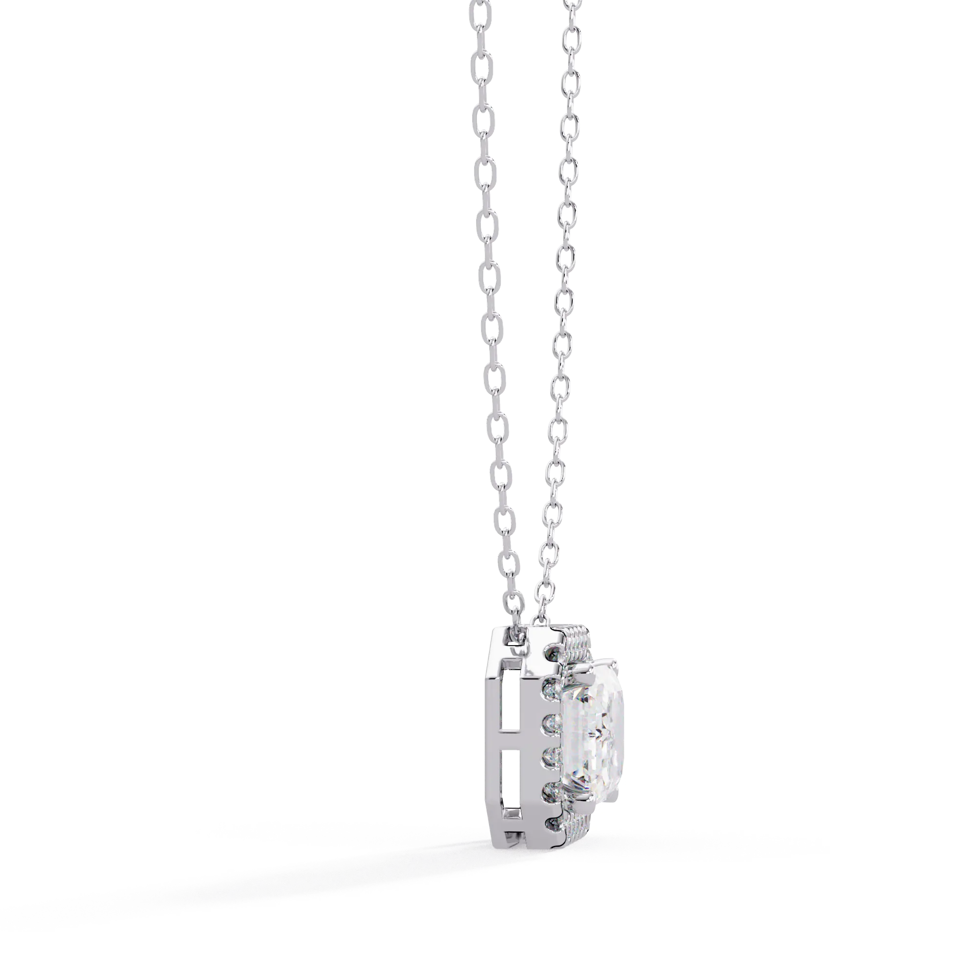 IGI Certified - 2.93 Ct. Lab Grown Diamond (VS/E-F) Morning Dew Halo Pendant