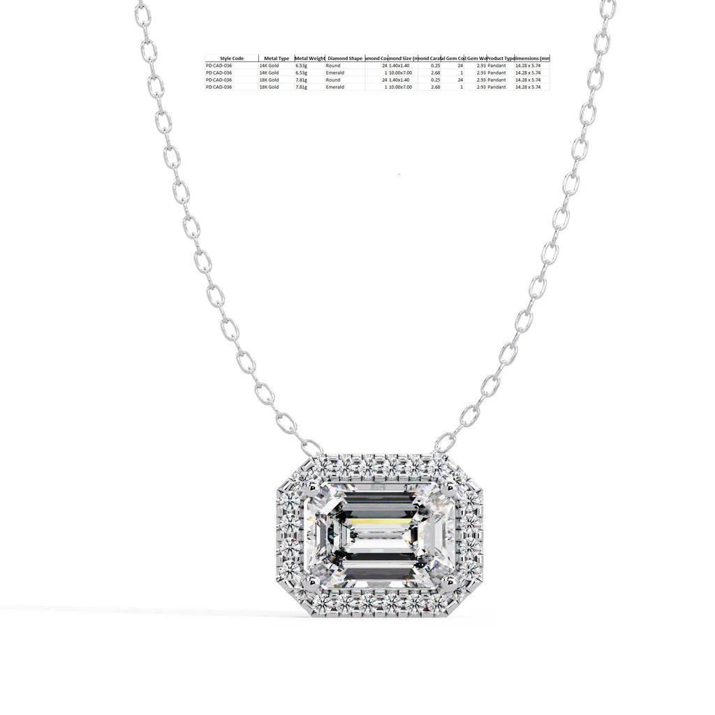 IGI Certified - 2.93 Ct. Lab Grown Diamond (VS/E-F) Morning Dew Halo Pendant