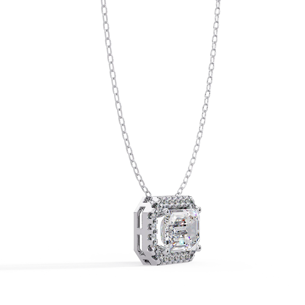 IGI Certified - 2.93 Ct. Lab Grown Diamond (VS/E-F) Morning Dew Halo Pendant