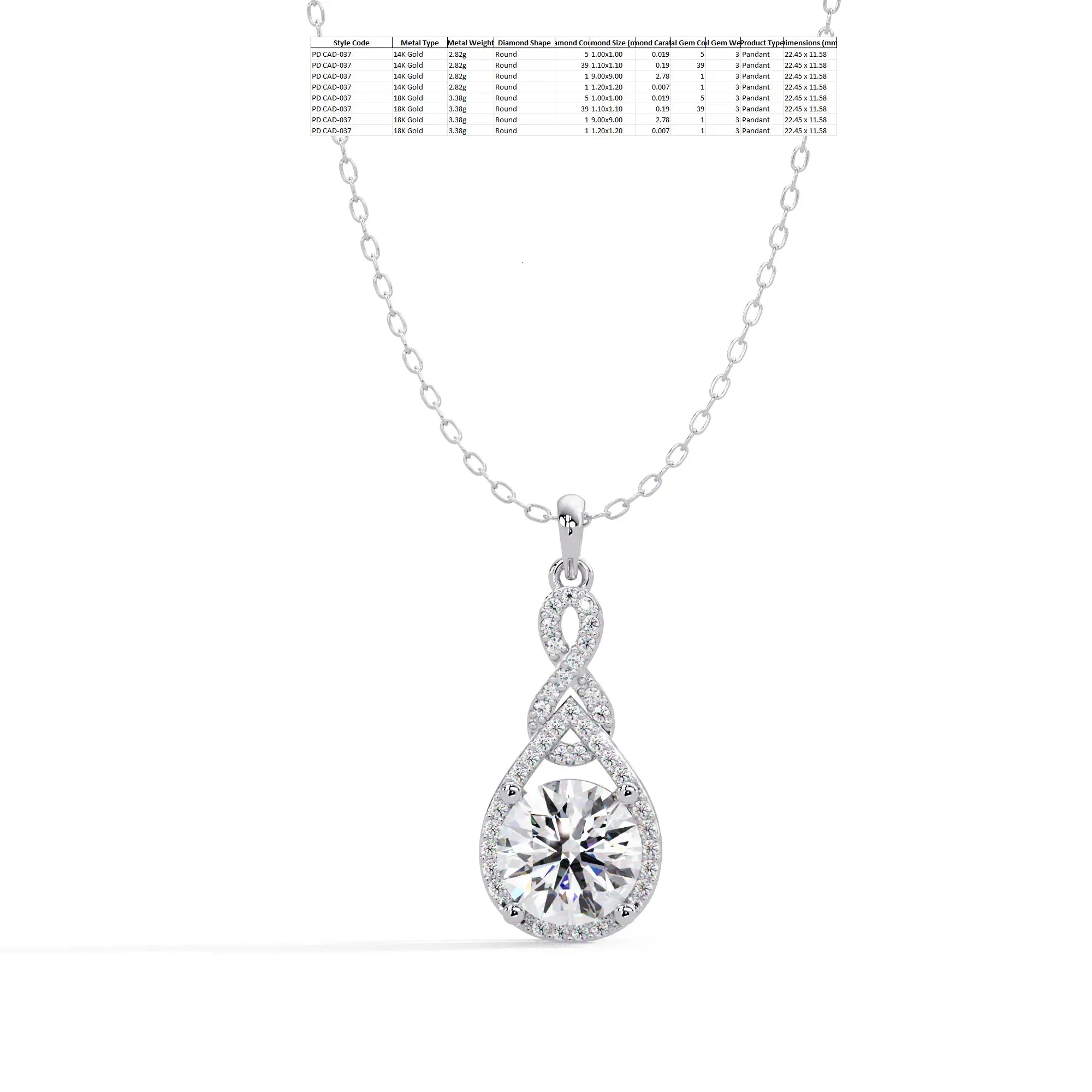 IGI Certified - 3 Ct. Lab Grown Diamond (VS/E-F) The Celestial Radiance Diamond Halo Necklace