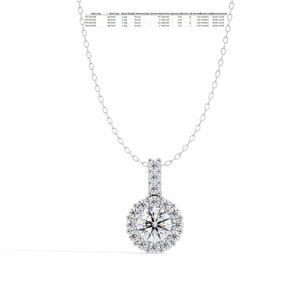 IGI Certified - 2.35 Ct. Lab Grown Diamond (VS/E-F) The Petal & Light Diamond Pendant