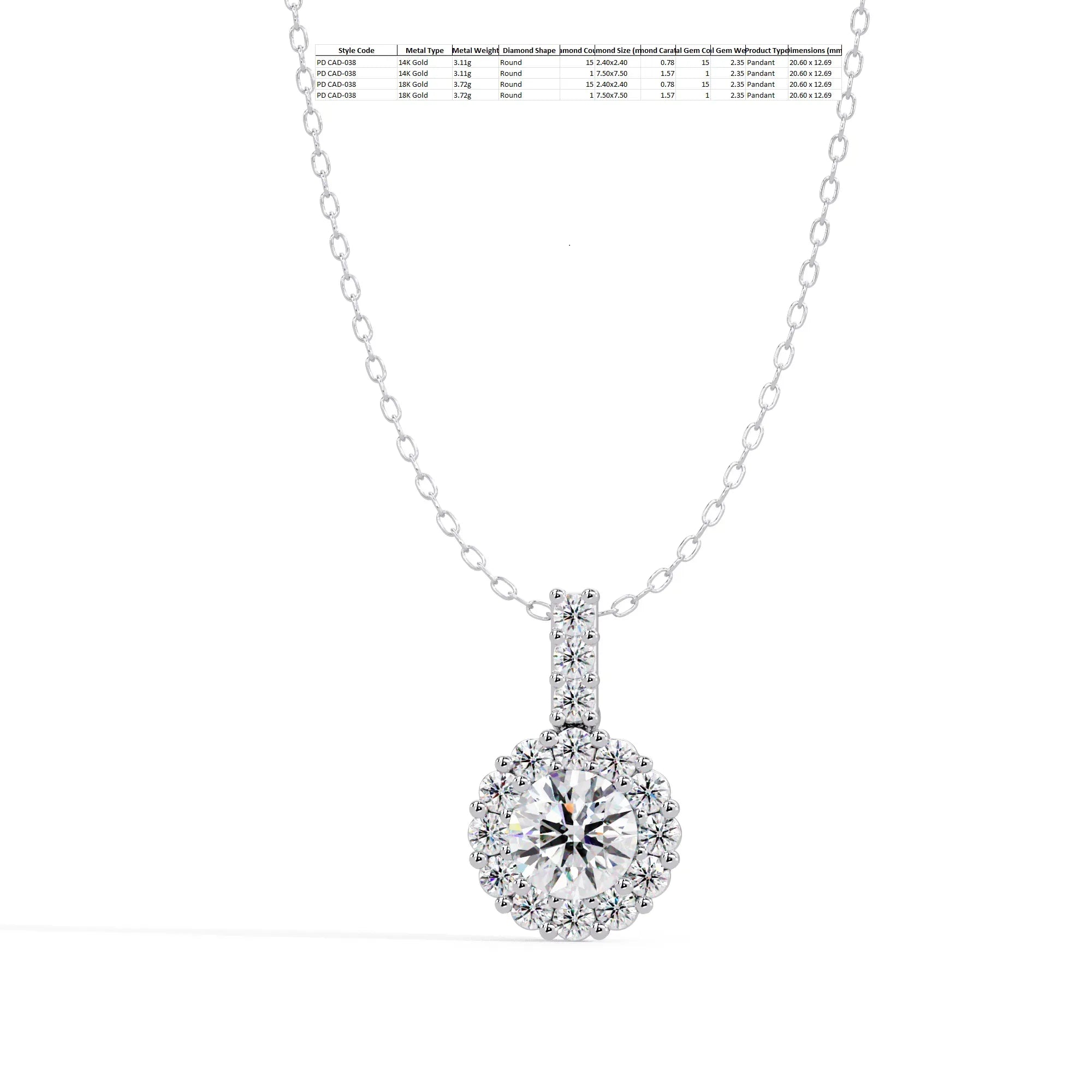 IGI Certified - 2.35 Ct. Lab Grown Diamond (VS/E-F) The Petal & Light Diamond Pendant