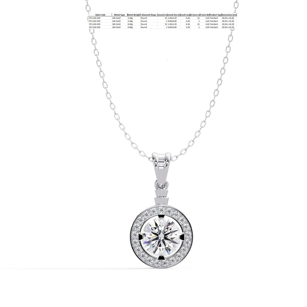 IGI Certified - 2.64 Ct. Lab Grown Diamond (VS/E-F) The "Ever-After" Diamond Pendant