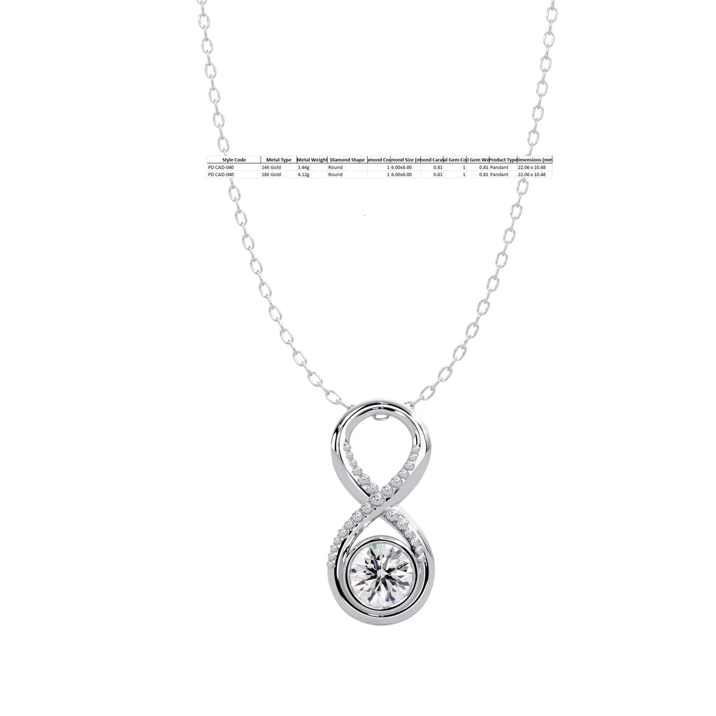 IGI Certified - 0.81 Ct. Lab Grown Diamond (VS/E-F) Double Loop Diamond Pendant