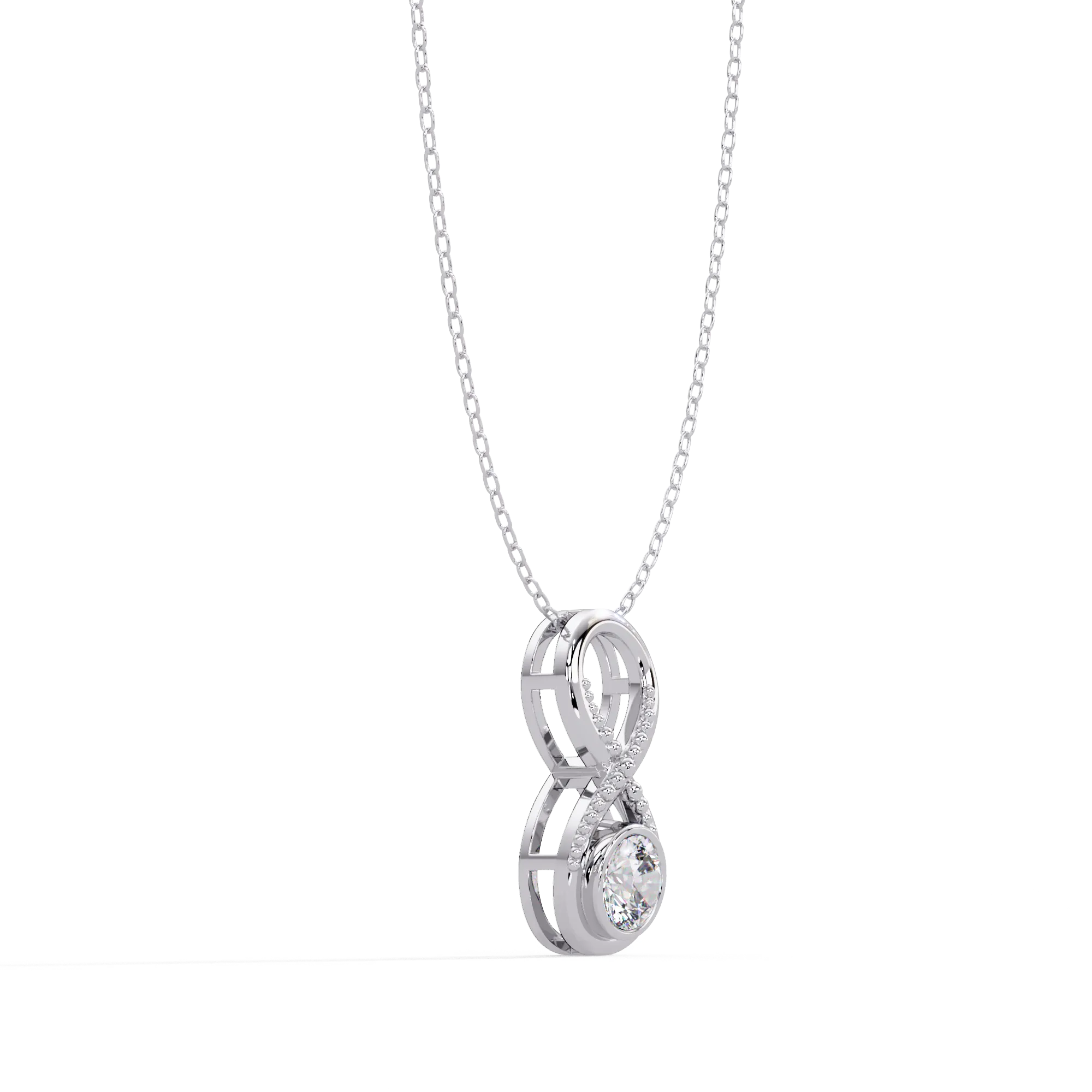 IGI Certified - 0.81 Ct. Lab Grown Diamond (VS/E-F) Double Loop Diamond Pendant
