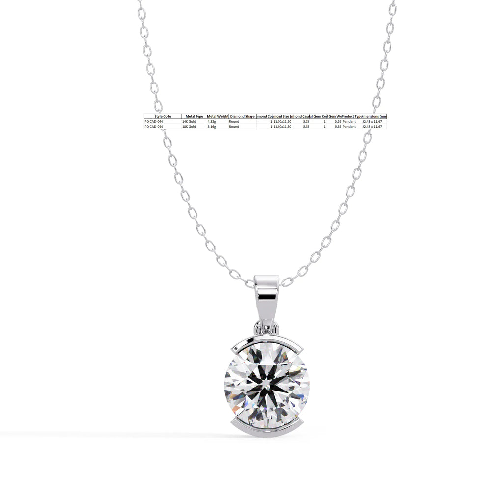 IGI Certified - 5.5 Ct. Lab Grown Diamond (VS/E-F) The Apex Tension Pendant