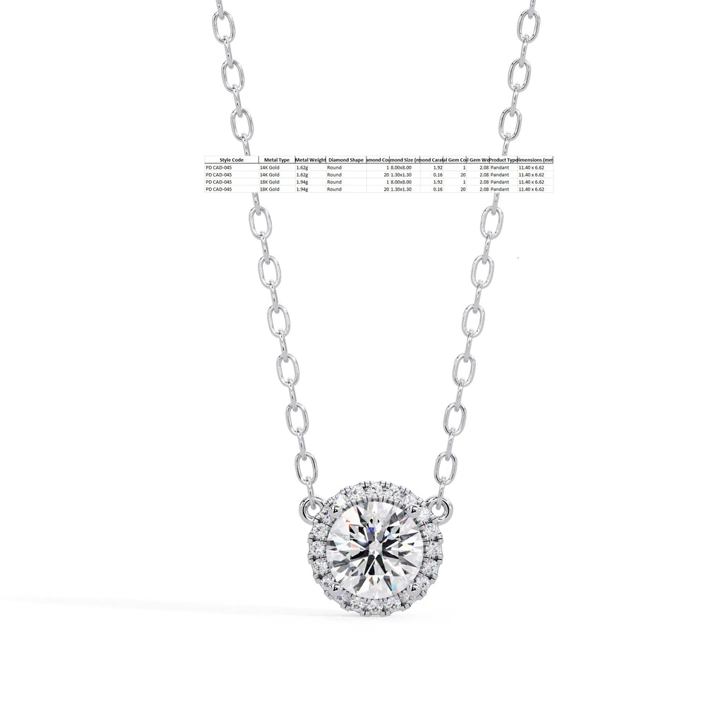 IGI Certified - 2.08 Ct. Lab Grown Diamond (VS/E-F) Golden Radiance Petite Necklace