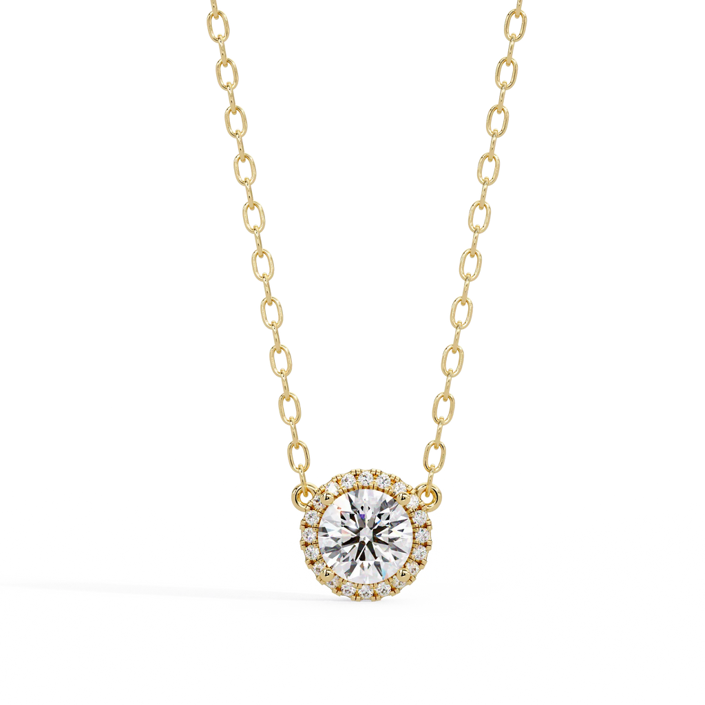 IGI Certified - 2.08 Ct. Lab Grown Diamond (VS/E-F) Golden Radiance Petite Necklace