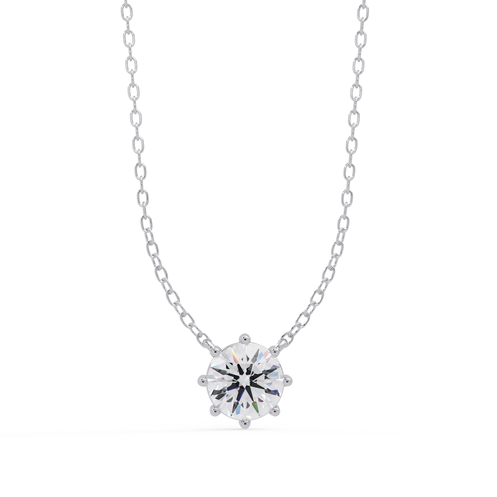 IGI Certified - 0.81 Ct. Lab Grown Diamond (VS/E-F) Timeless Octo-Prong Solitaire Pendant