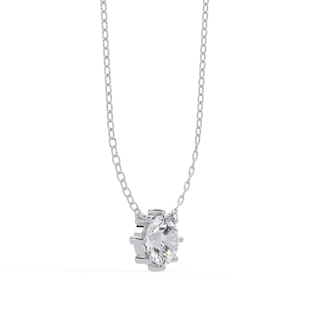IGI Certified - 0.81 Ct. Lab Grown Diamond (VS/E-F) Timeless Octo-Prong Solitaire Pendant