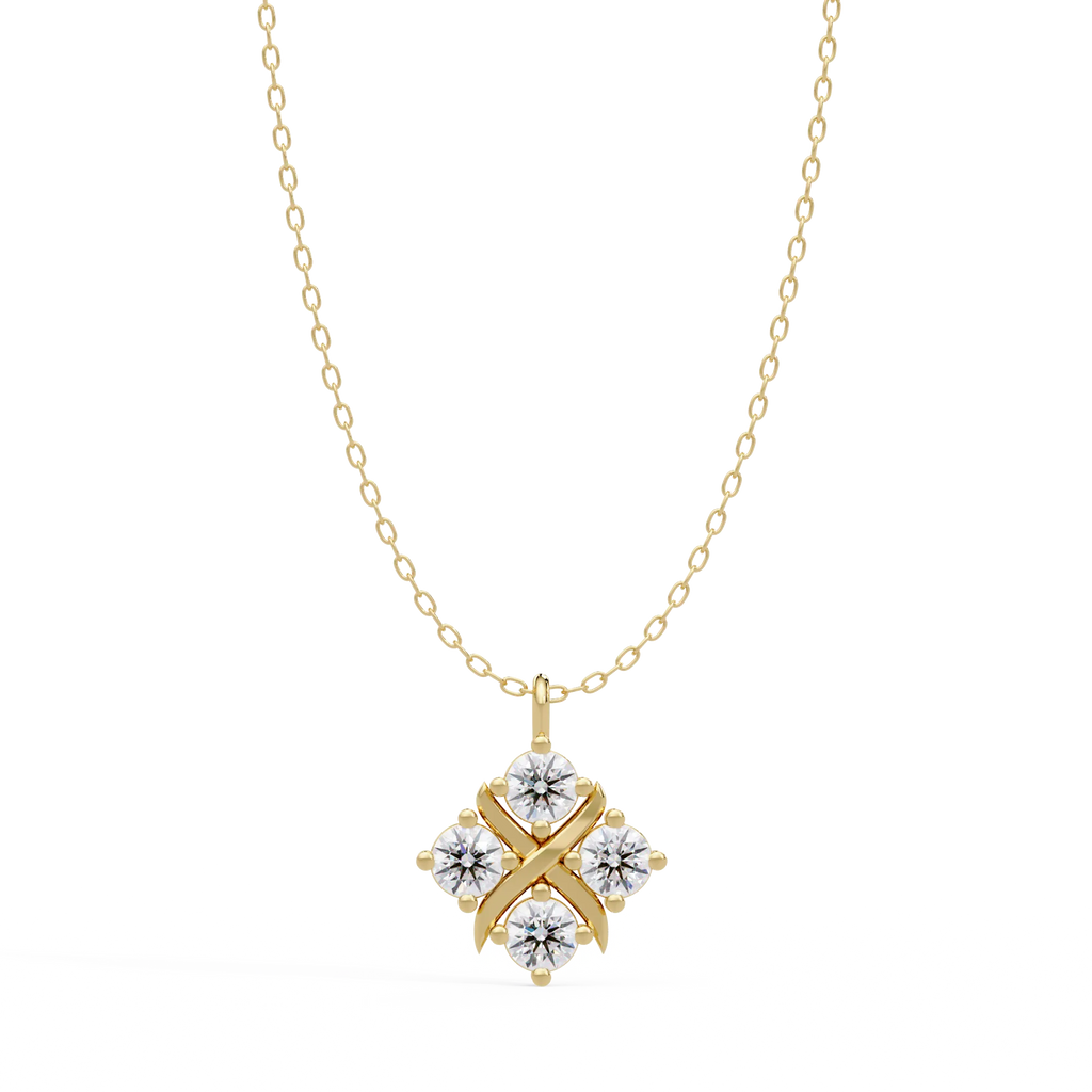 IGI Certified - 1.39 Ct. Lab Grown Diamond (VS/E-F) The Lattice Clover Drop Pendant