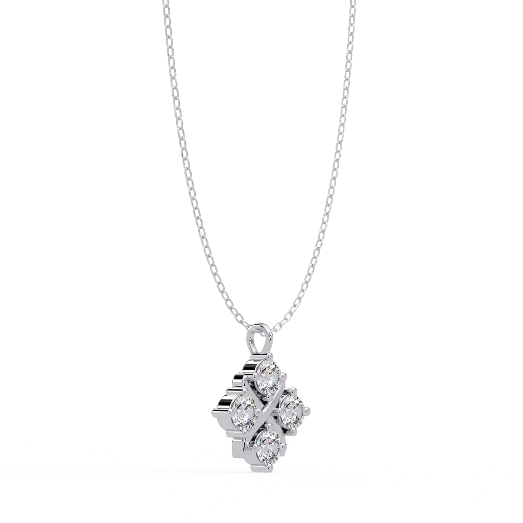 IGI Certified - 1.39 Ct. Lab Grown Diamond (VS/E-F) The Lattice Clover Drop Pendant