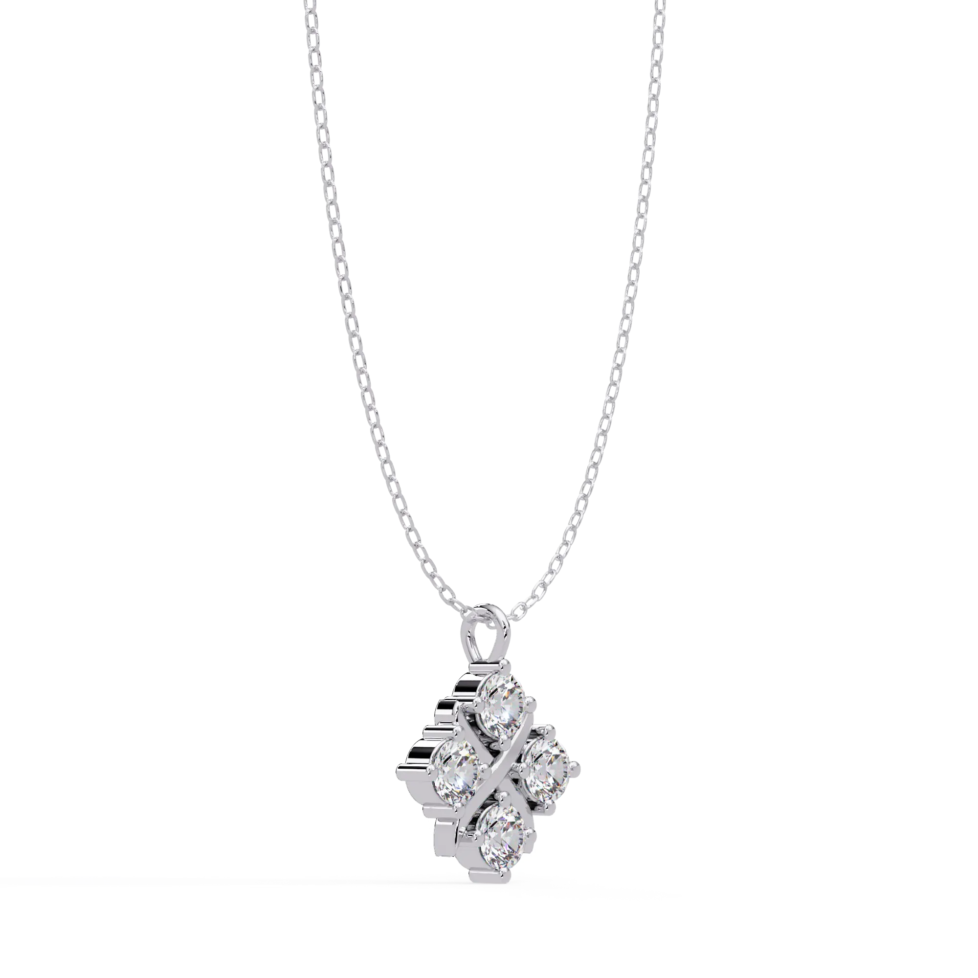 IGI Certified - 1.39 Ct. Lab Grown Diamond (VS/E-F) The Lattice Clover Drop Pendant