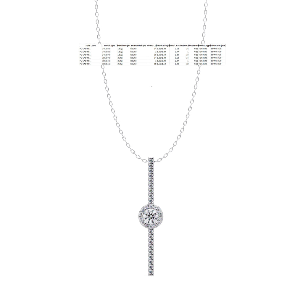 IGI Certified - 0.82 Ct. Lab Grown Diamond (VS/E-F) The Orbit Bezel Pendant