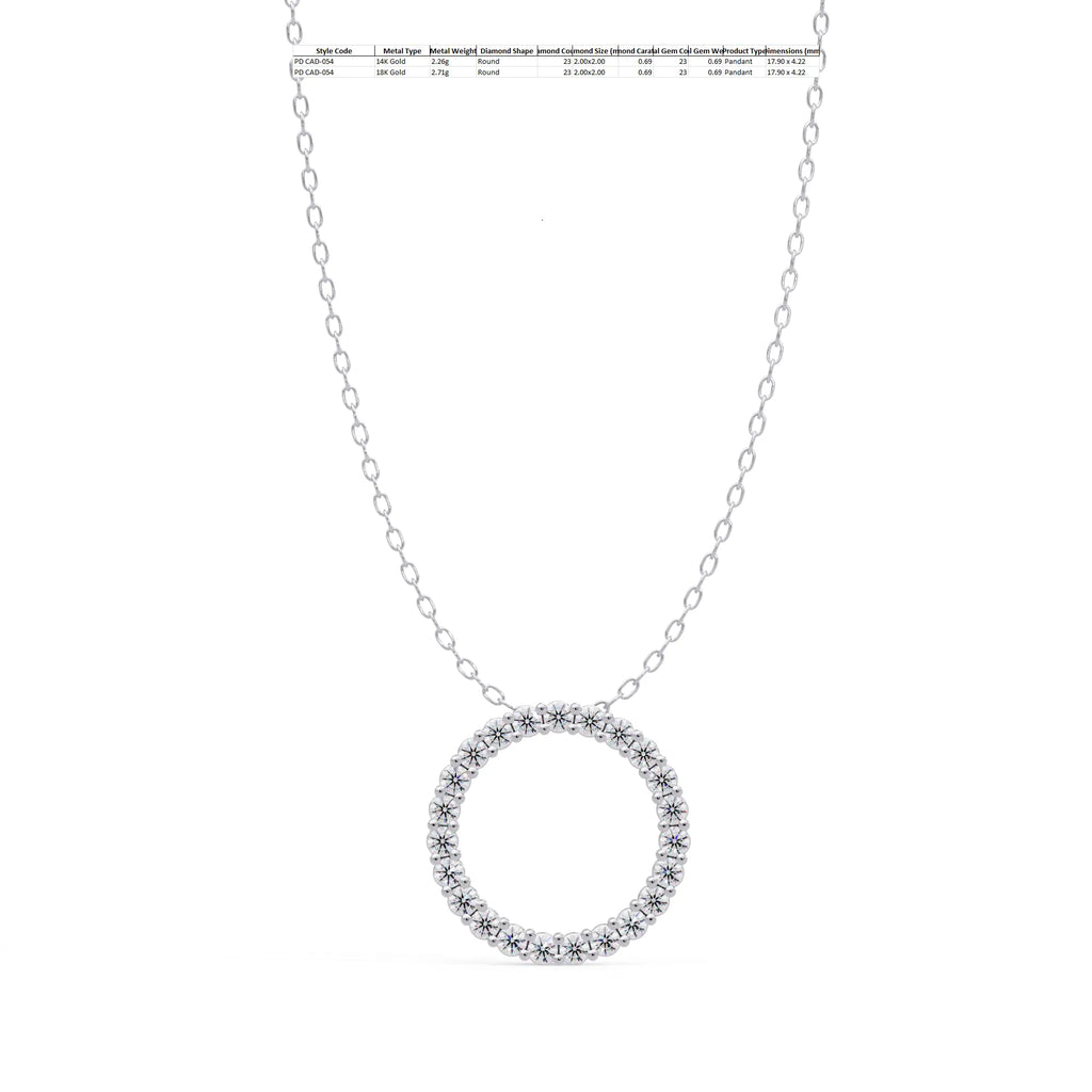 IGI Certified - 0.81 Ct. Lab Grown Diamond (VS/E-F) The Unity Circle Pendant
