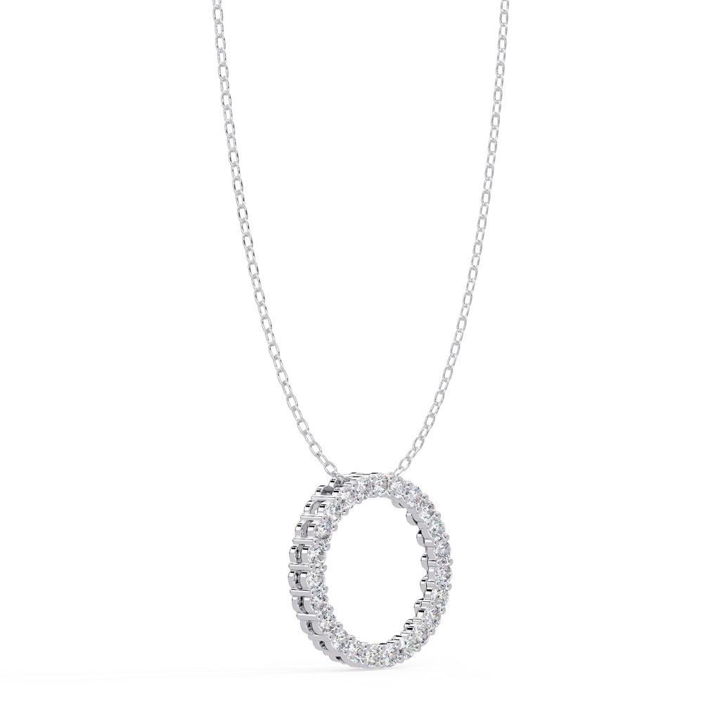 IGI Certified - 0.81 Ct. Lab Grown Diamond (VS/E-F) The Unity Circle Pendant