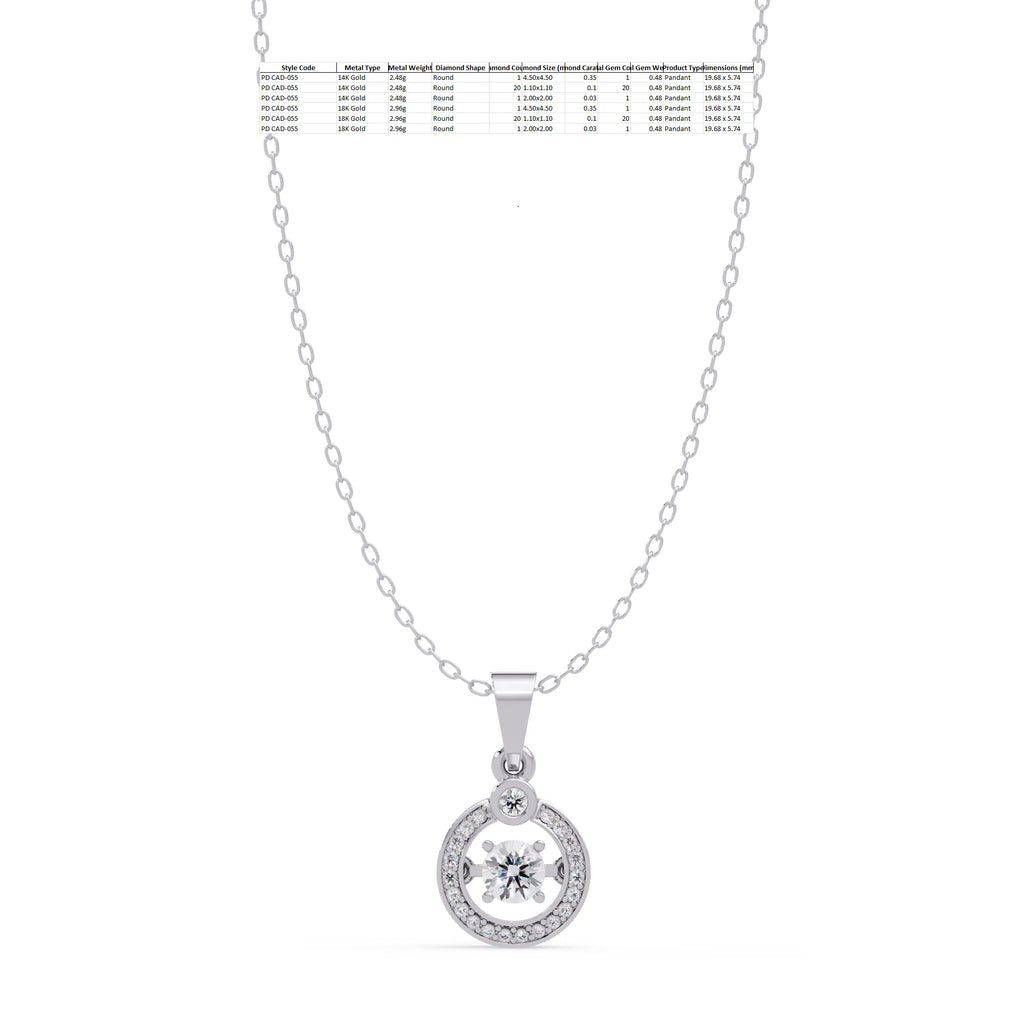 IGI Certified - 0.48 Ct. Lab Grown Diamond (VS/E-F) The Compass of My Heart Pendant