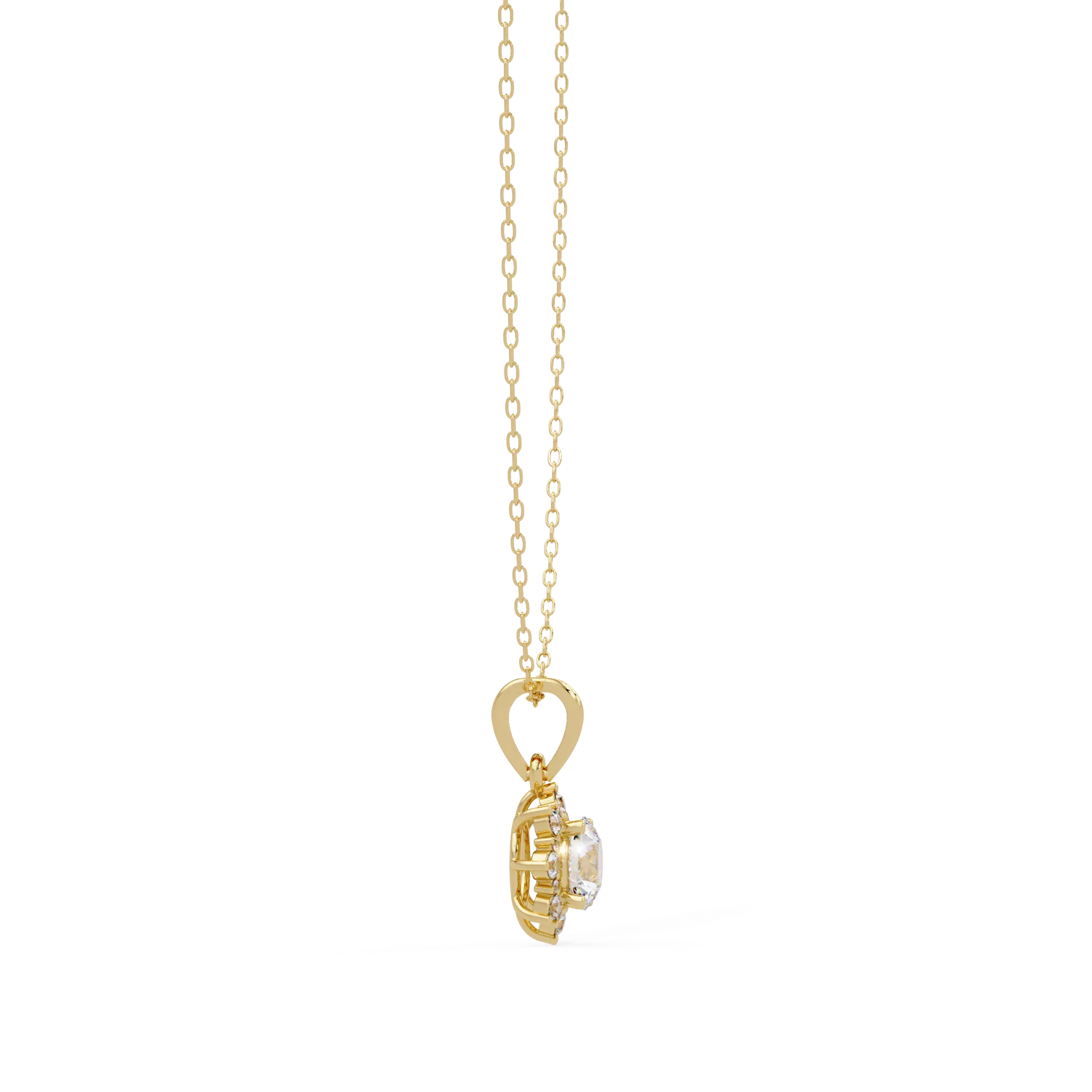 IGI Certified - 1.57 Ct. Lab Grown Diamond (VS/E-F) Sunburst Halo Diamond Pendant