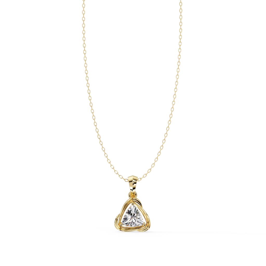 IGI Certified - 1.65 Ct. Lab Grown Diamond (VS/E-F) Triangular Embrace Solitaire Necklace