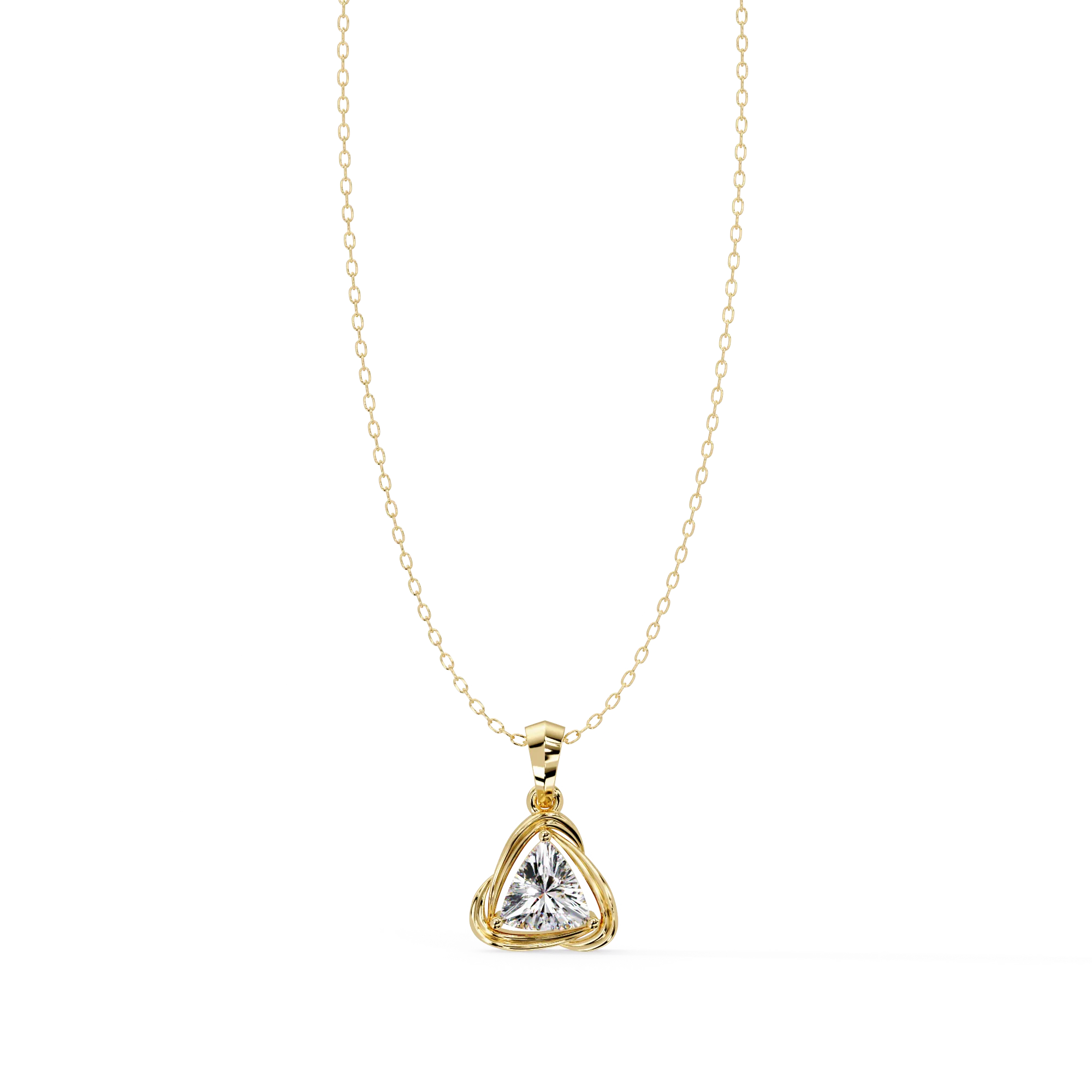 IGI Certified - 1.65 Ct. Lab Grown Diamond (VS/E-F) Triangular Embrace Solitaire Necklace