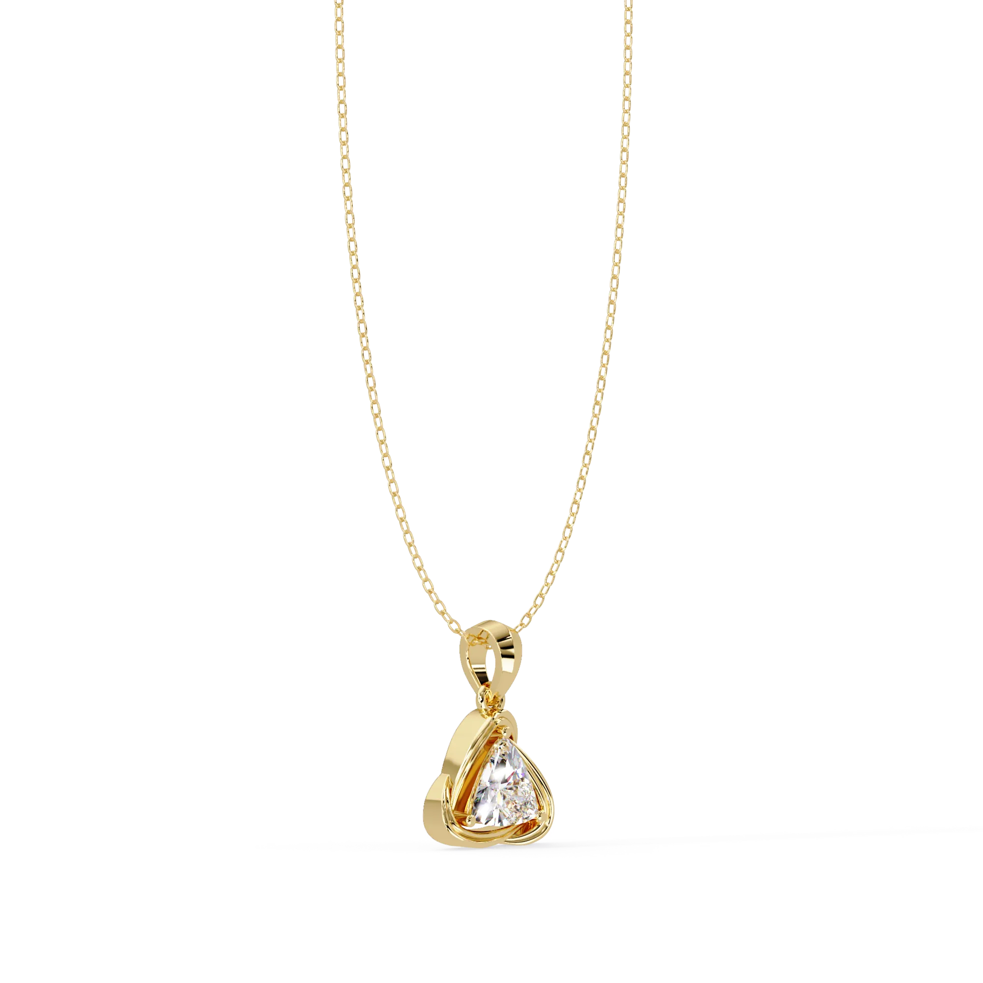 IGI Certified - 1.65 Ct. Lab Grown Diamond (VS/E-F) Triangular Embrace Solitaire Necklace