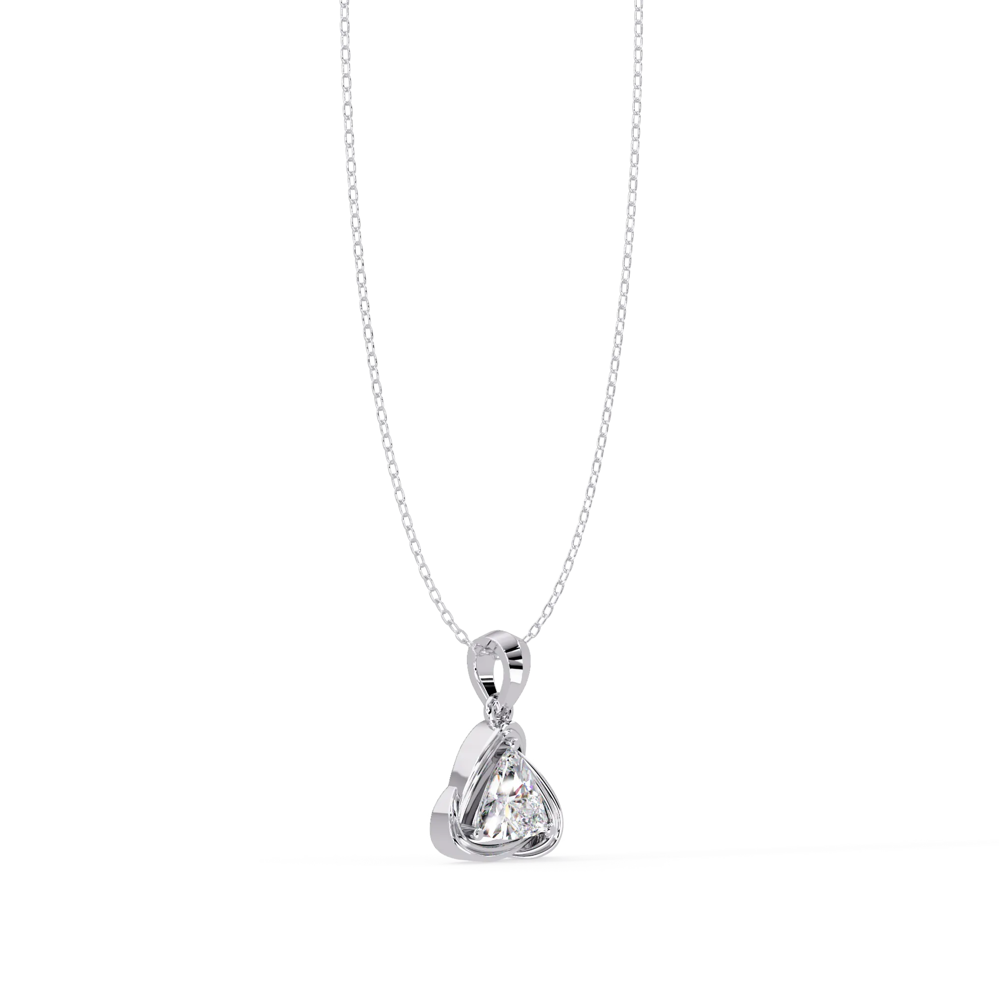 IGI Certified - 1.65 Ct. Lab Grown Diamond (VS/E-F) Triangular Embrace Solitaire Necklace