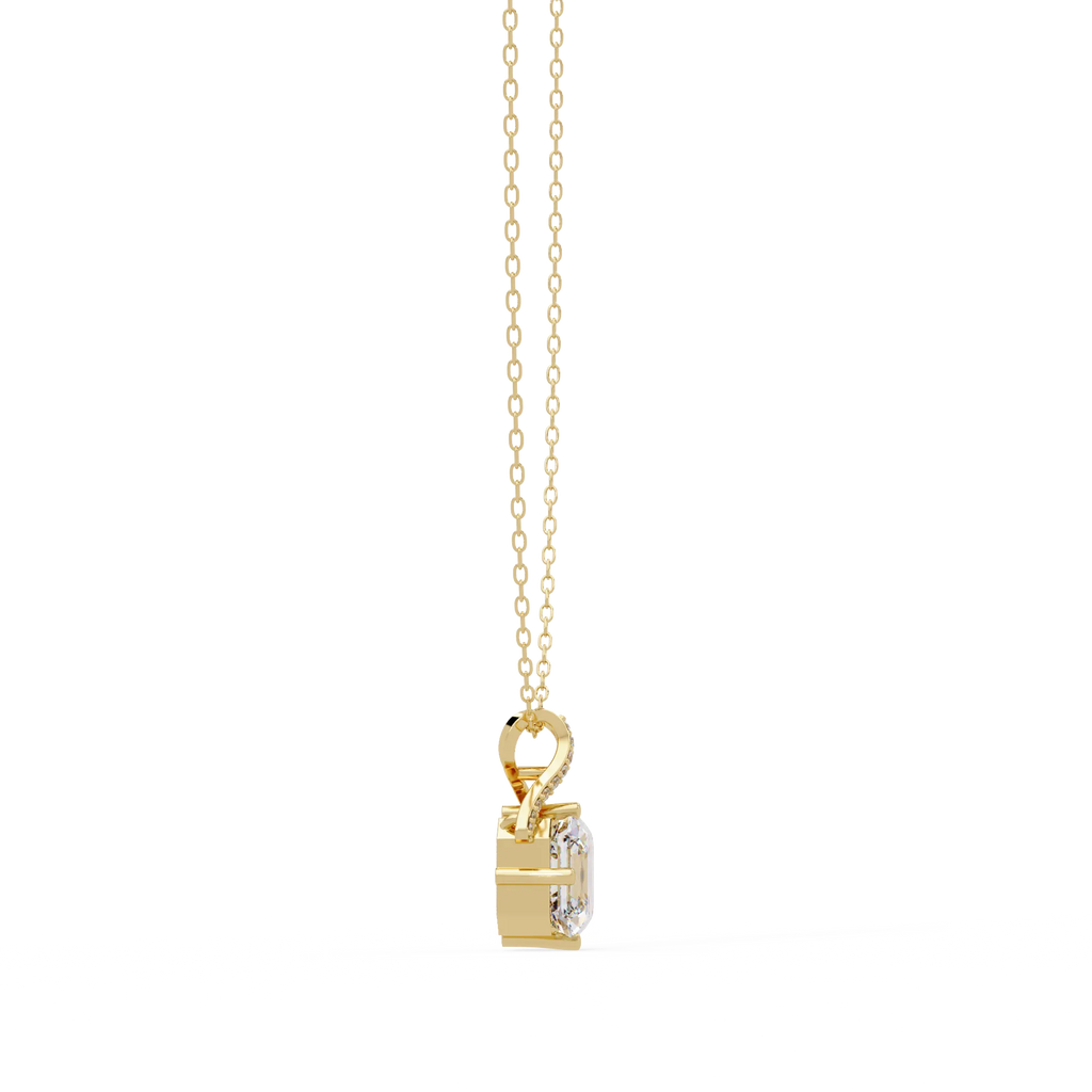 IGI Certified - 1/2 Ct. Lab Grown Diamond (VS/E-F) Eternal Knot Emerald-Cut Necklace Pendant