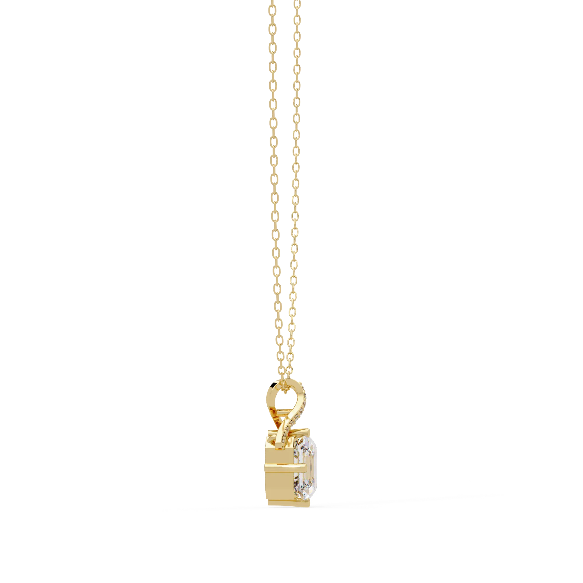 IGI Certified - 1/2 Ct. Lab Grown Diamond (VS/E-F) Eternal Knot Emerald-Cut Necklace Pendant