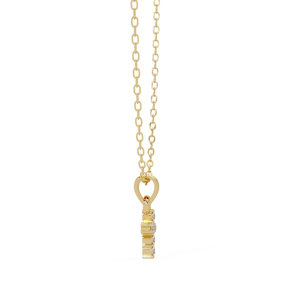 IGI Certified - 0.11 Ct. Lab Grown Diamond (VS/E-F) Gilded Grace Mini Cross Pendant