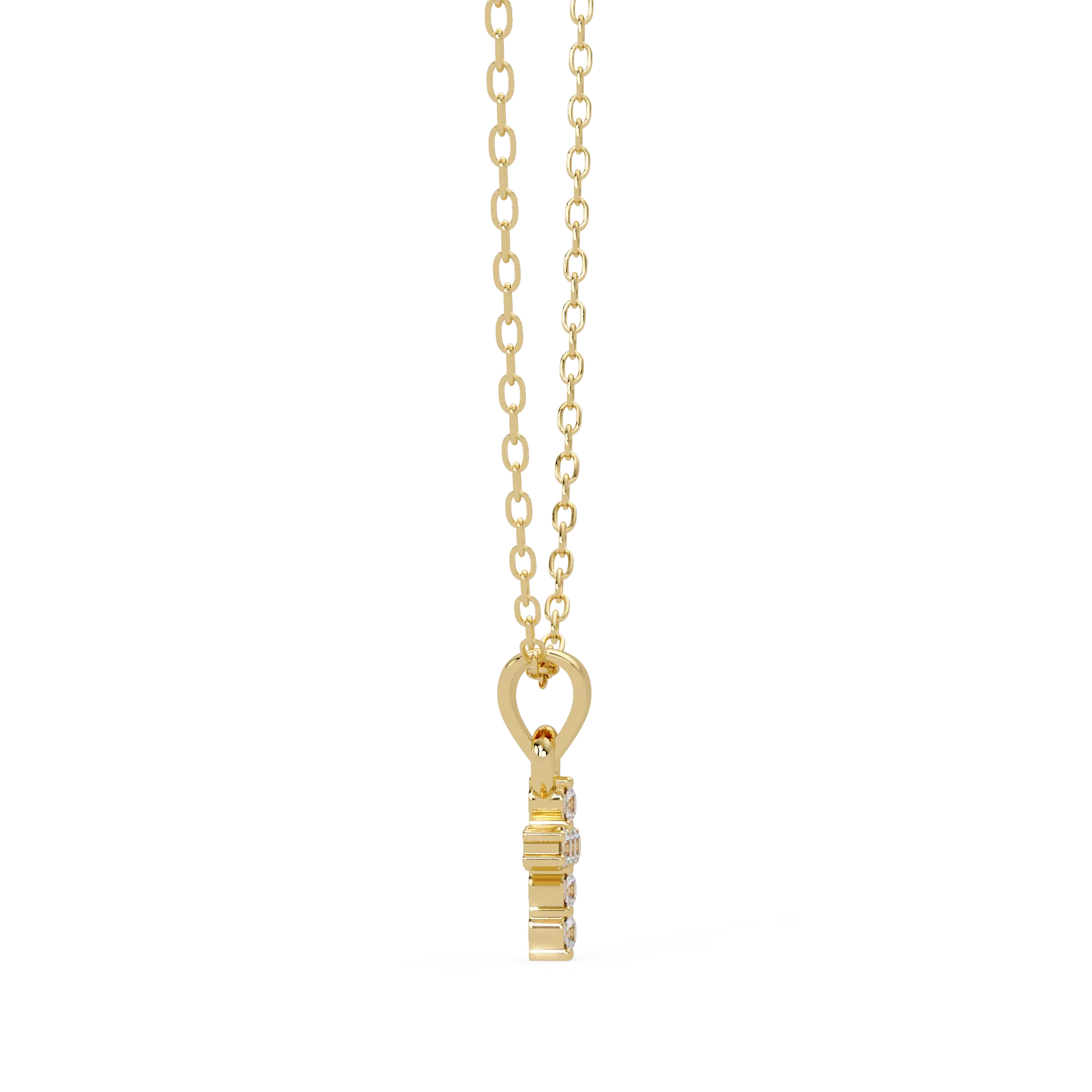 IGI Certified - 0.11 Ct. Lab Grown Diamond (VS/E-F) Gilded Grace Mini Cross Pendant