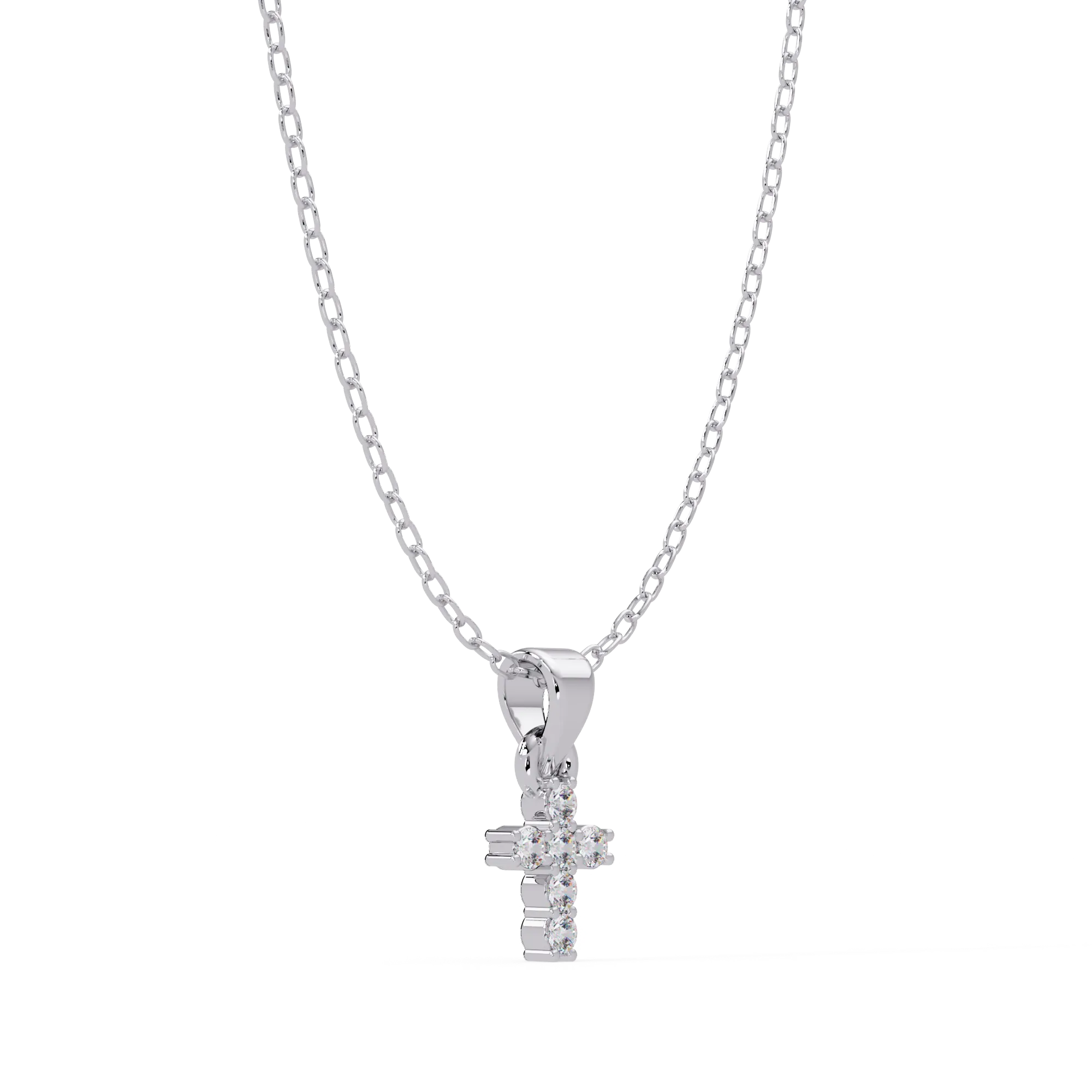 IGI Certified - 0.11 Ct. Lab Grown Diamond (VS/E-F) Gilded Grace Mini Cross Pendant