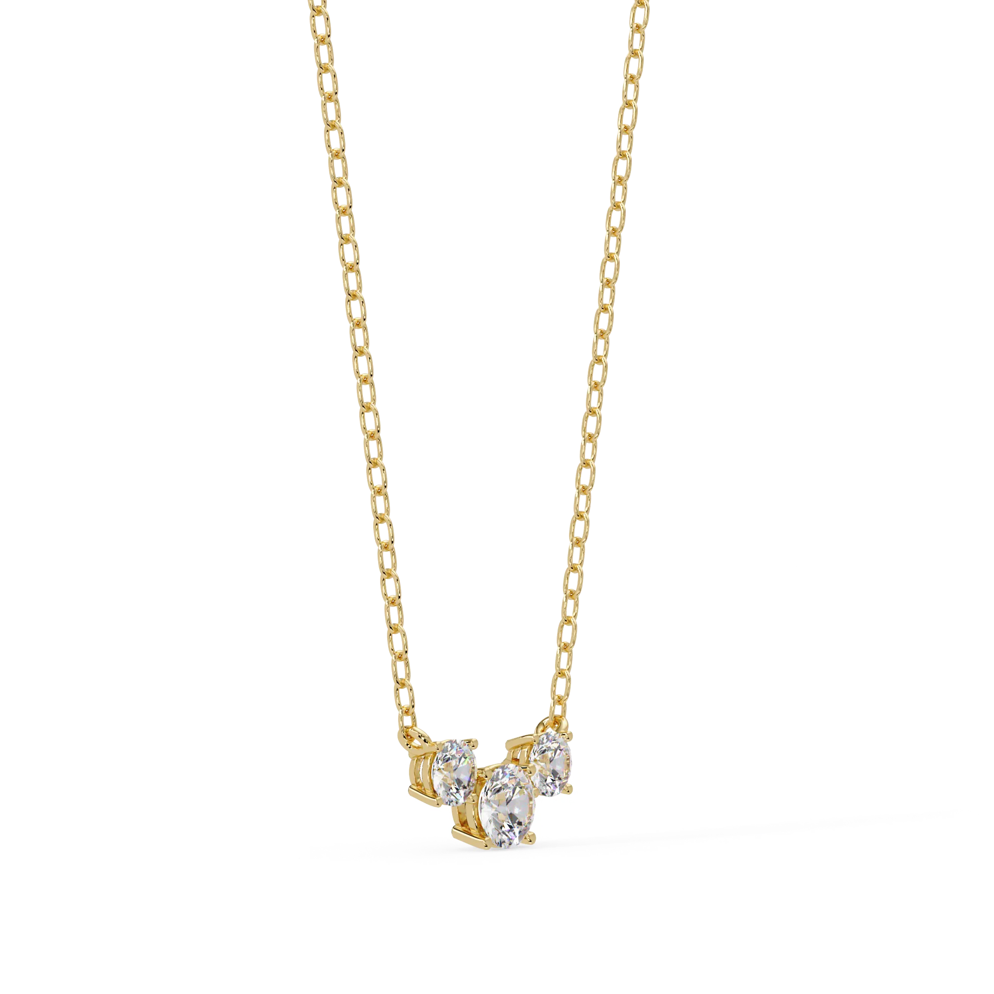 IGI Certified - 3.26 Ct. Lab Grown Diamond (VS/E-F) The Serenity Three-Stone Necklace