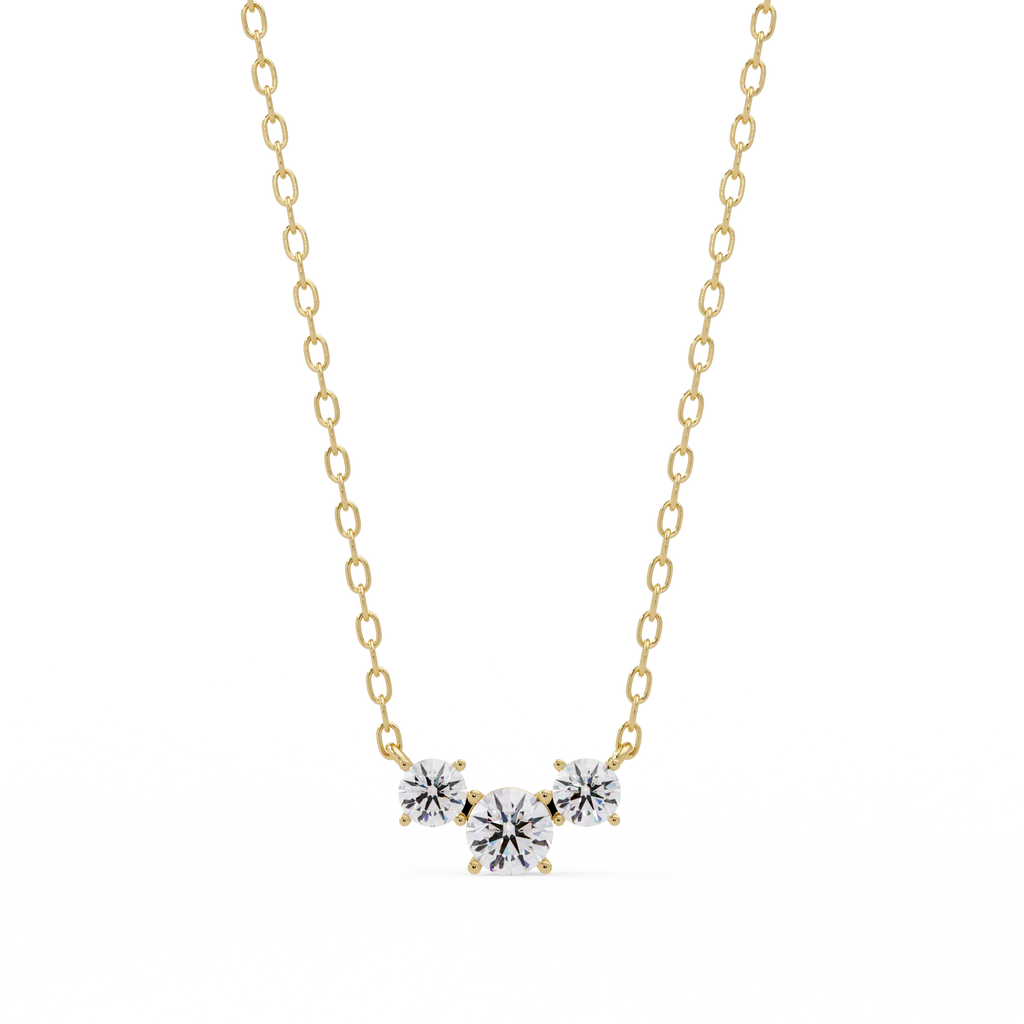 IGI Certified - 3.26 Ct. Lab Grown Diamond (VS/E-F) The Serenity Three-Stone Necklace