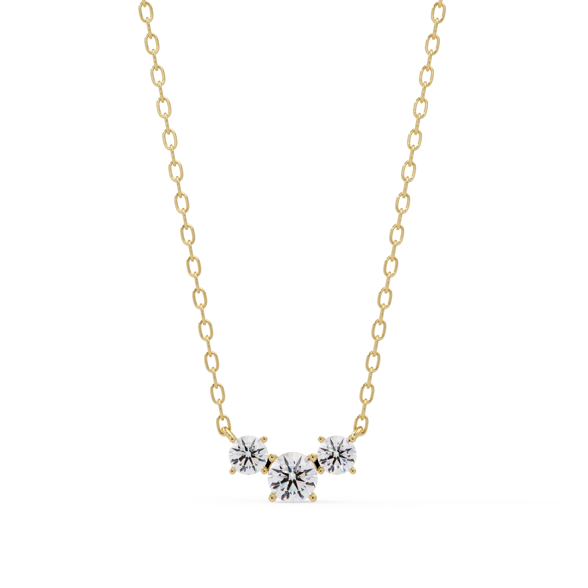 IGI Certified - 3.26 Ct. Lab Grown Diamond (VS/E-F) The Serenity Three-Stone Necklace