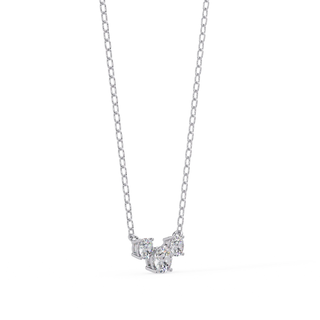 IGI Certified - 3.26 Ct. Lab Grown Diamond (VS/E-F) The Serenity Three-Stone Necklace