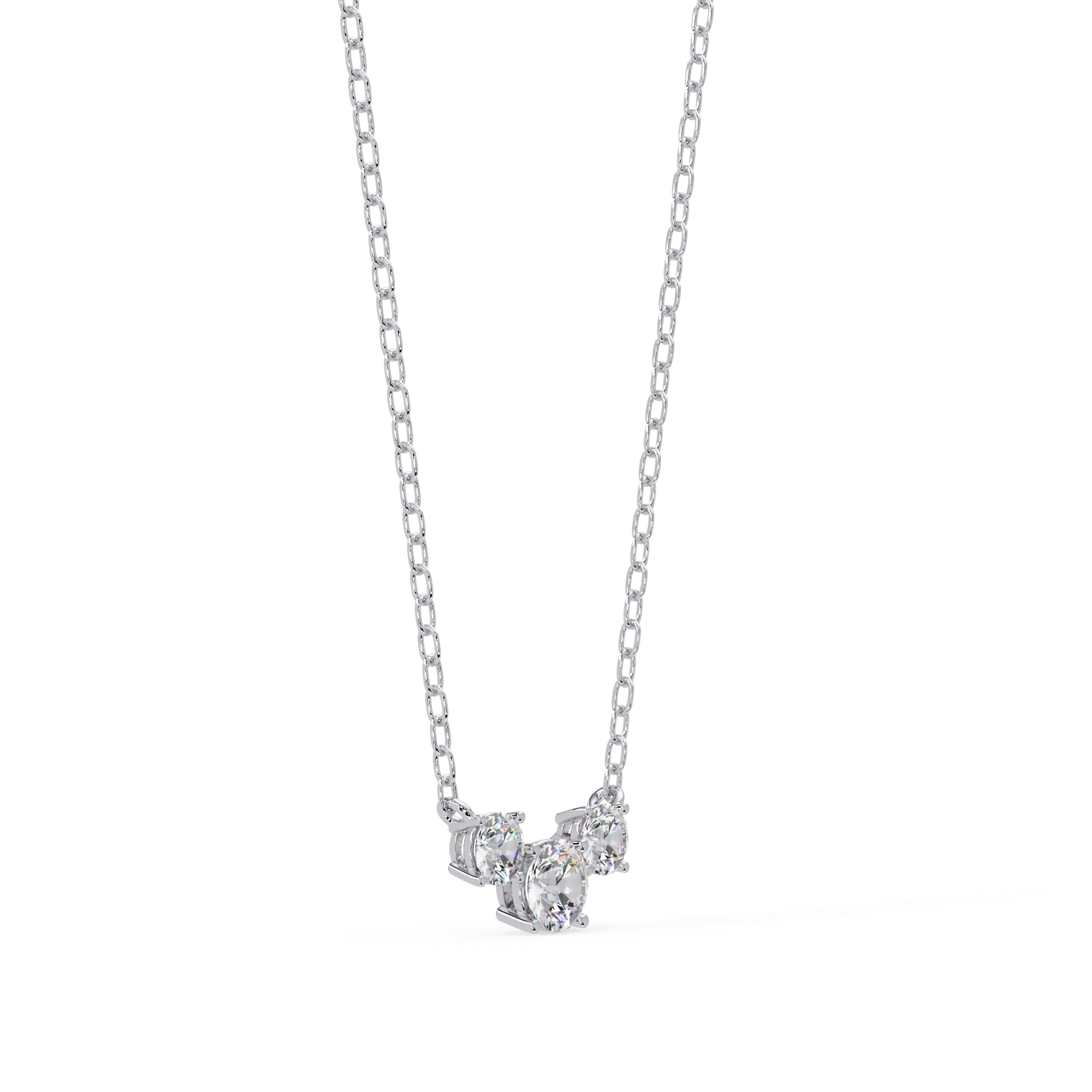 IGI Certified - 3.26 Ct. Lab Grown Diamond (VS/E-F) The Serenity Three-Stone Necklace