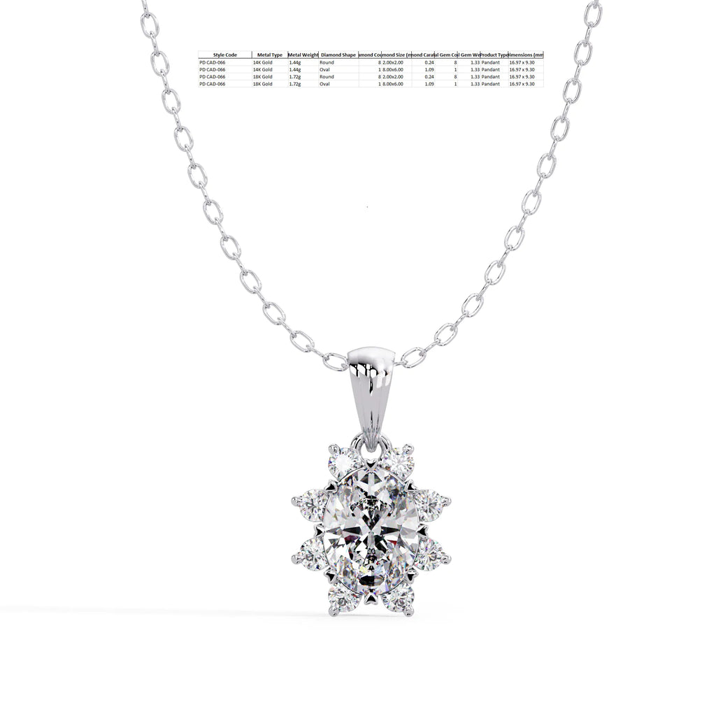 IGI Certified - 1.33 Ct. Lab Grown Diamond (VS/E-F) Timeless Oval Brilliance Pendant