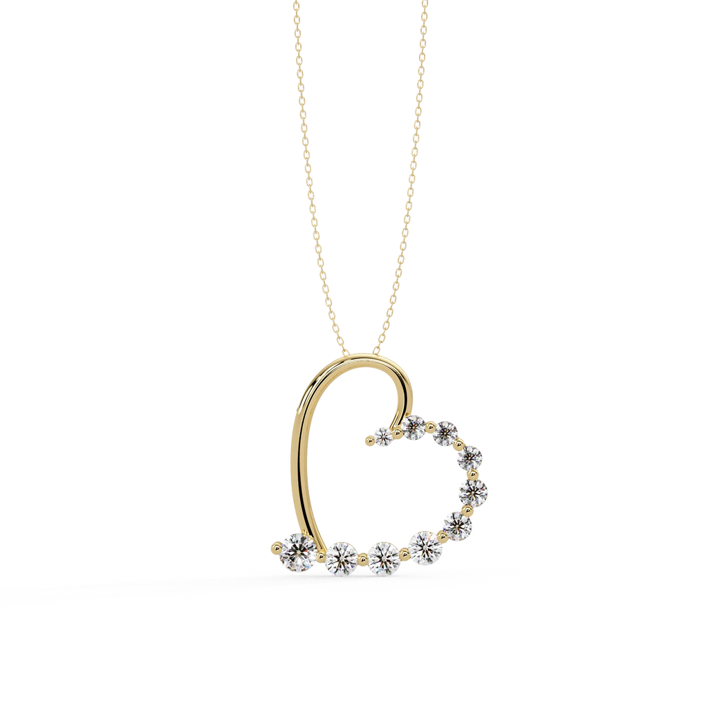 IGI Certified - 1/2 Ct. Lab Grown Diamond (VS/E-F) Graduated Heart Pendant