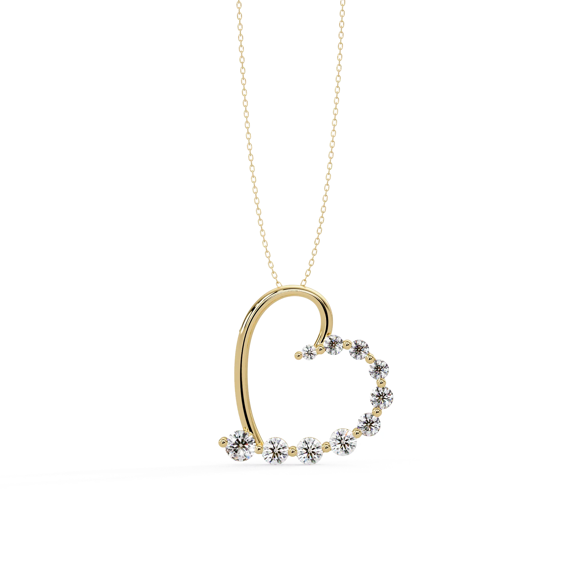 IGI Certified - 1/2 Ct. Lab Grown Diamond (VS/E-F) Graduated Heart Pendant