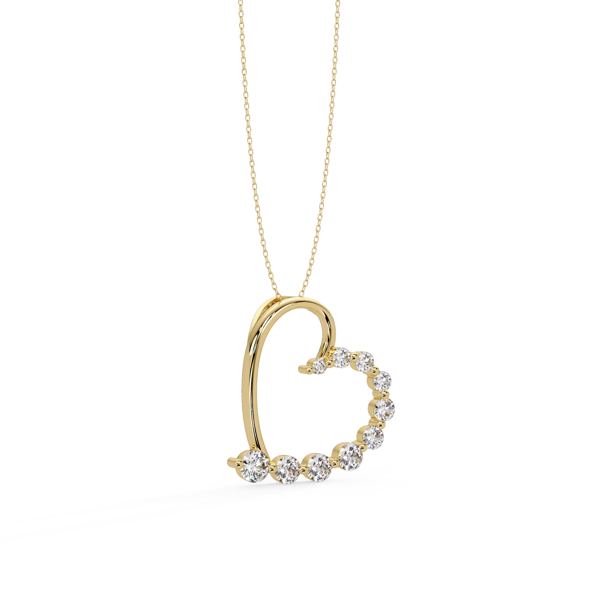 IGI Certified - 1/2 Ct. Lab Grown Diamond (VS/E-F) Graduated Heart Pendant