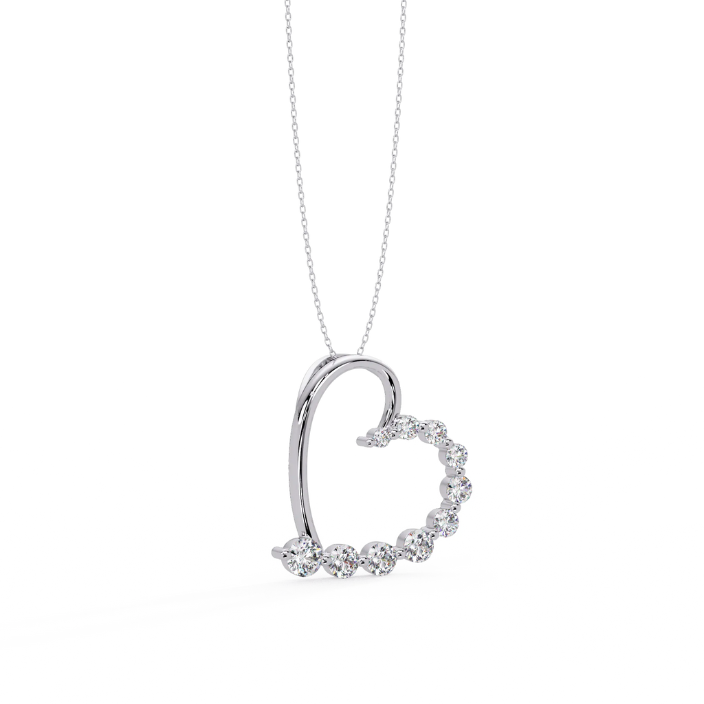 IGI Certified - 1/2 Ct. Lab Grown Diamond (VS/E-F) Graduated Heart Pendant