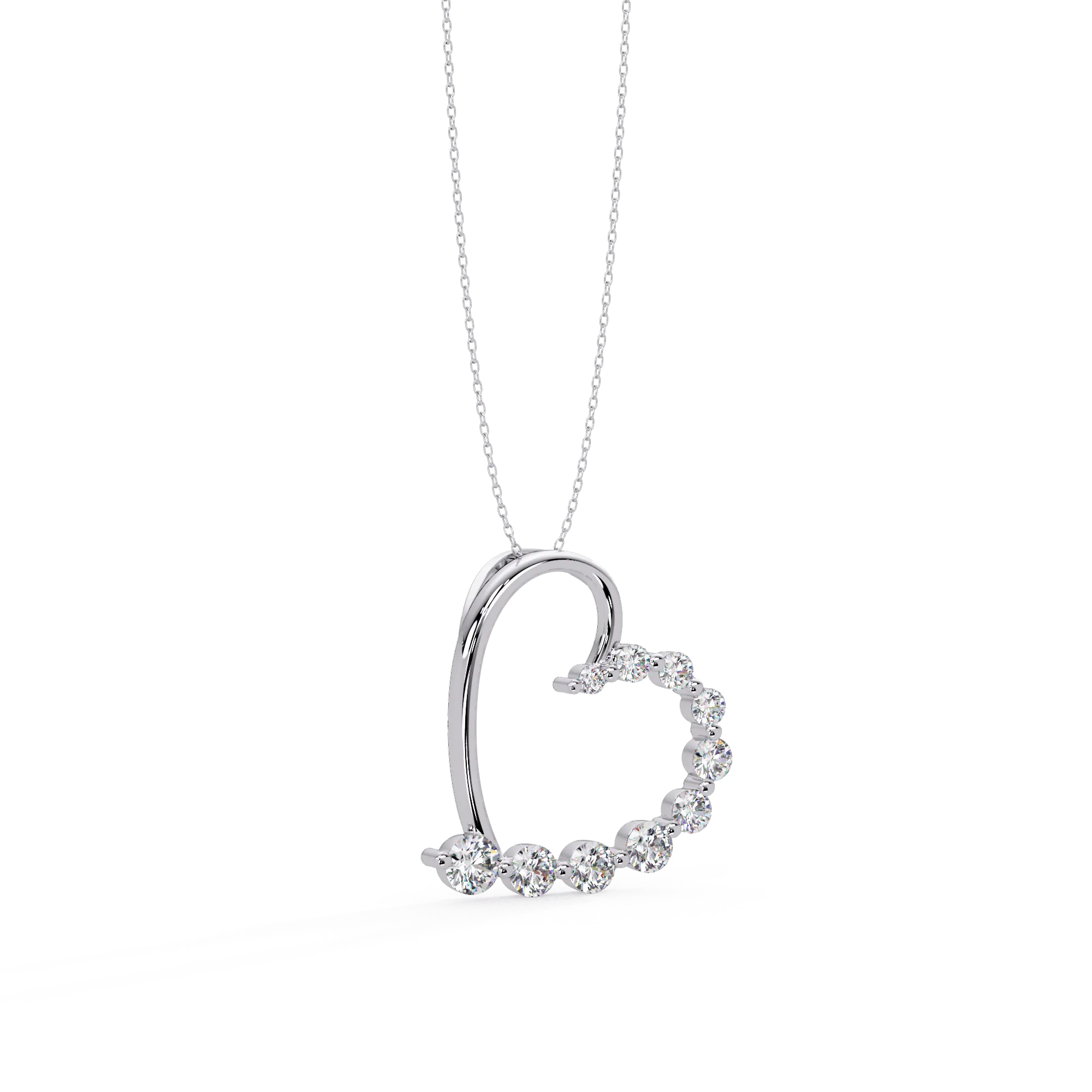 IGI Certified - 1/2 Ct. Lab Grown Diamond (VS/E-F) Graduated Heart Pendant